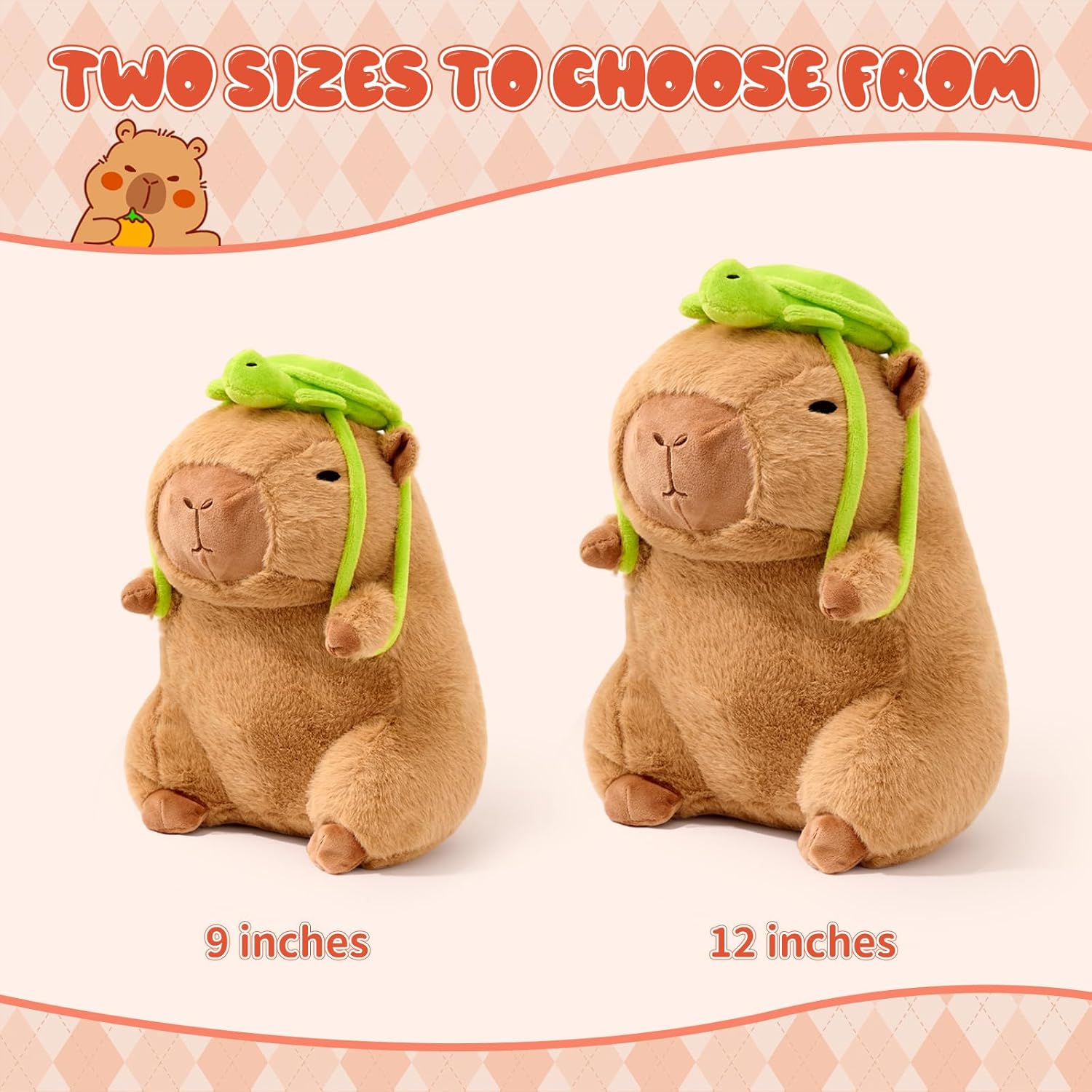 9 inch Capybara Plush,Capybara Stuffed Animals with Turtle Backpack Capibaras Peluches Perfect Plush Gift for Kids Adults (9 Inch) - Image 2