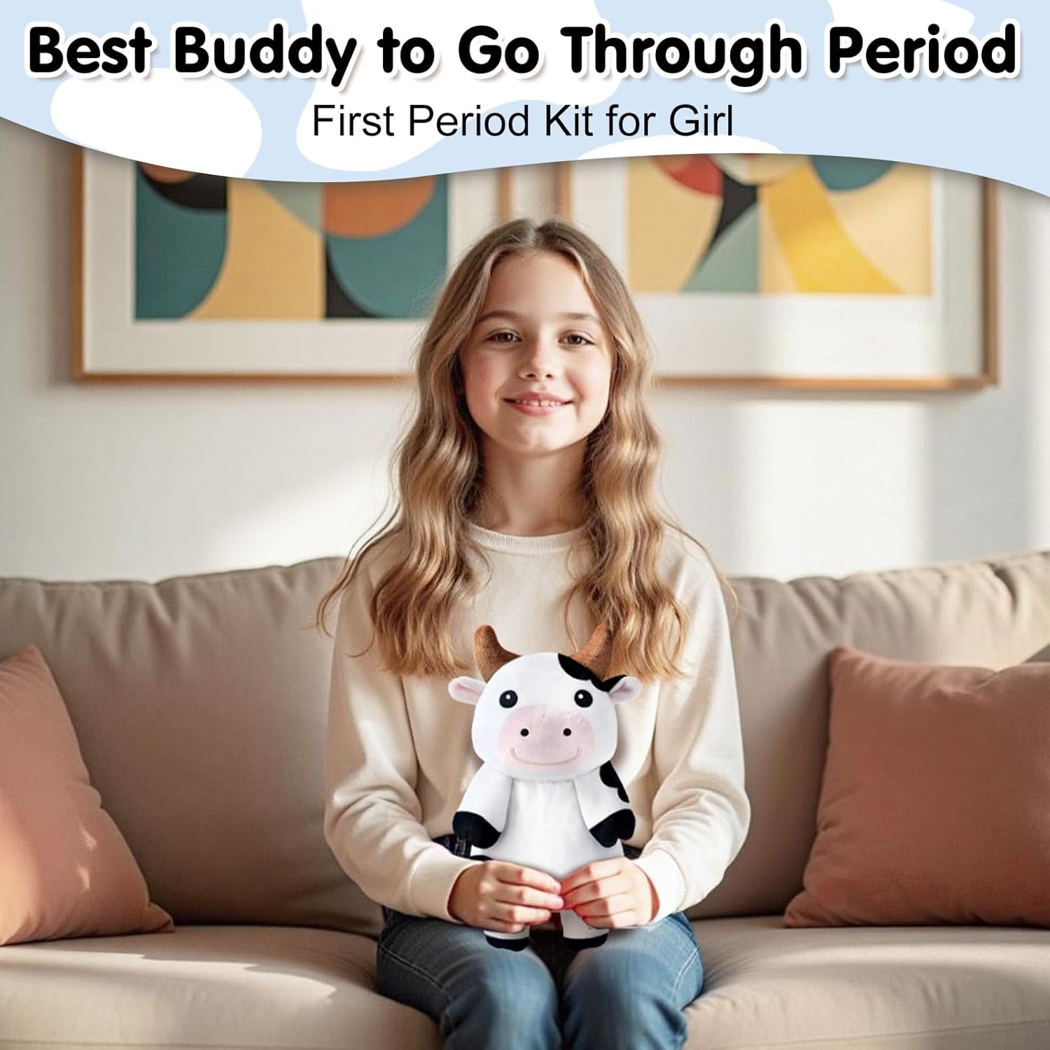 Milk Cow Microwavable Heating Pads for Belly, Neck & Shoulders, Heatable Plush with Moist Heat, Removable Plush Cover, Unscented Natural Fill, Adorable Surprise Present, 6.3" x 10.6", 1.5 lb - Image 6