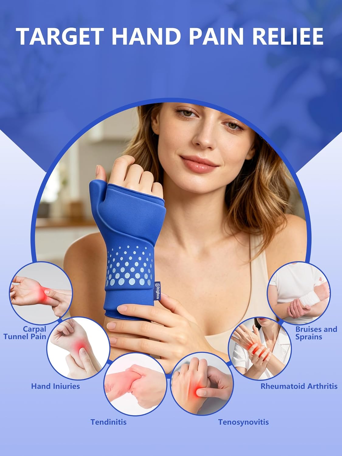 Wrist & Thumb Ice Pack Wrap -Cold & Hot Therapy Thickened Ice Gel- Hand Ice Pack & Ice Glove for Arthritis,Carpal Tunnel Relief, Tendonitis,Injuries & Recovery-Fits Men and Women - Image 3