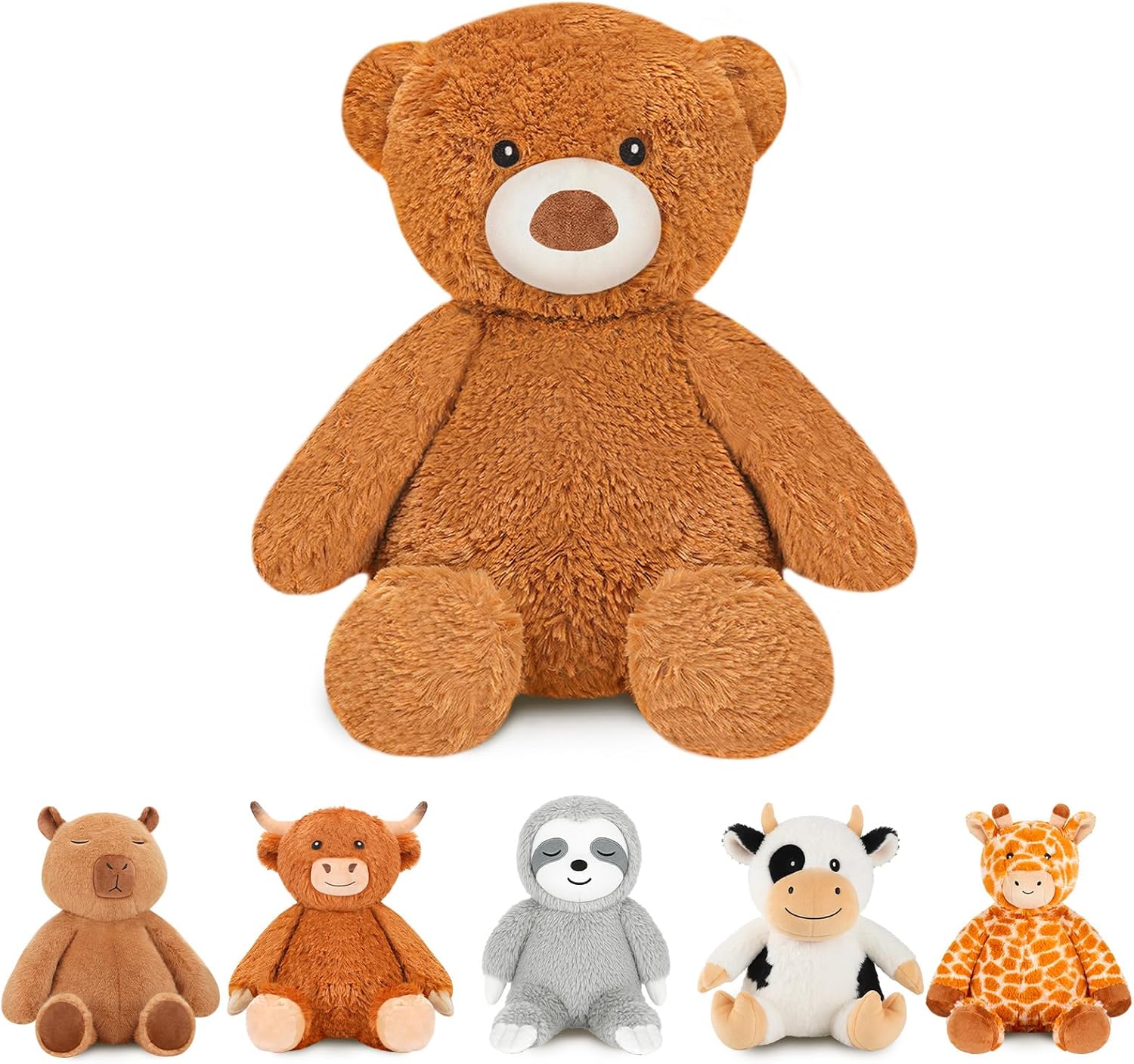 Finebee Weighted Stuffed Animals Bear Plush Heated Microwavable Weighted Plushise Stuffy Lavender Scented Bear Stuffed Animal Calming Gift for Kids and Adults