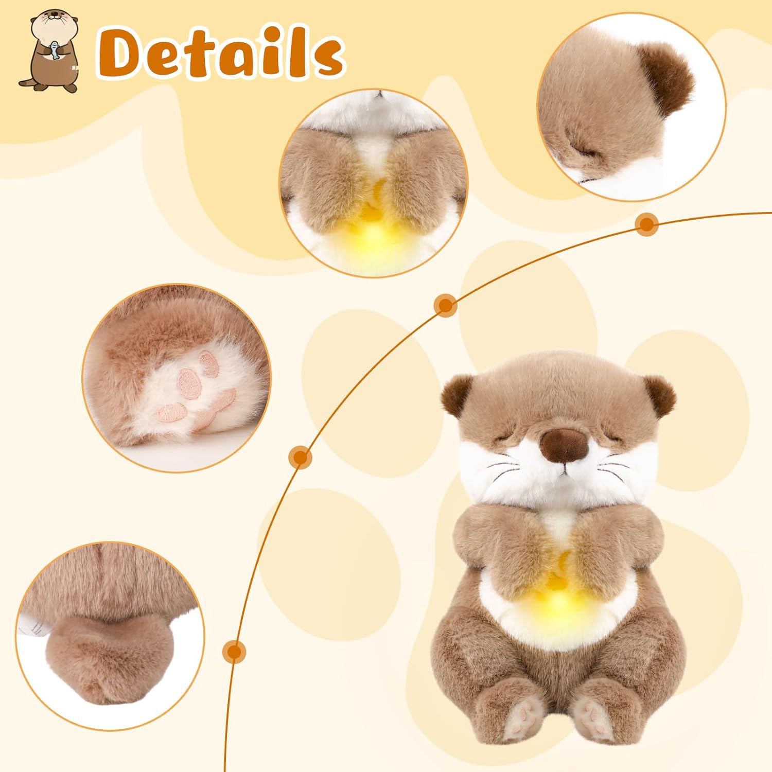 Baby Comfort Otter Breathing Stuffed Animal Buddy-Fur Real Pets Plush Sound Machine with Music, Warm Lights, Peaceful Moments for Kids & Adult | Peluche Que Respira - Image 2