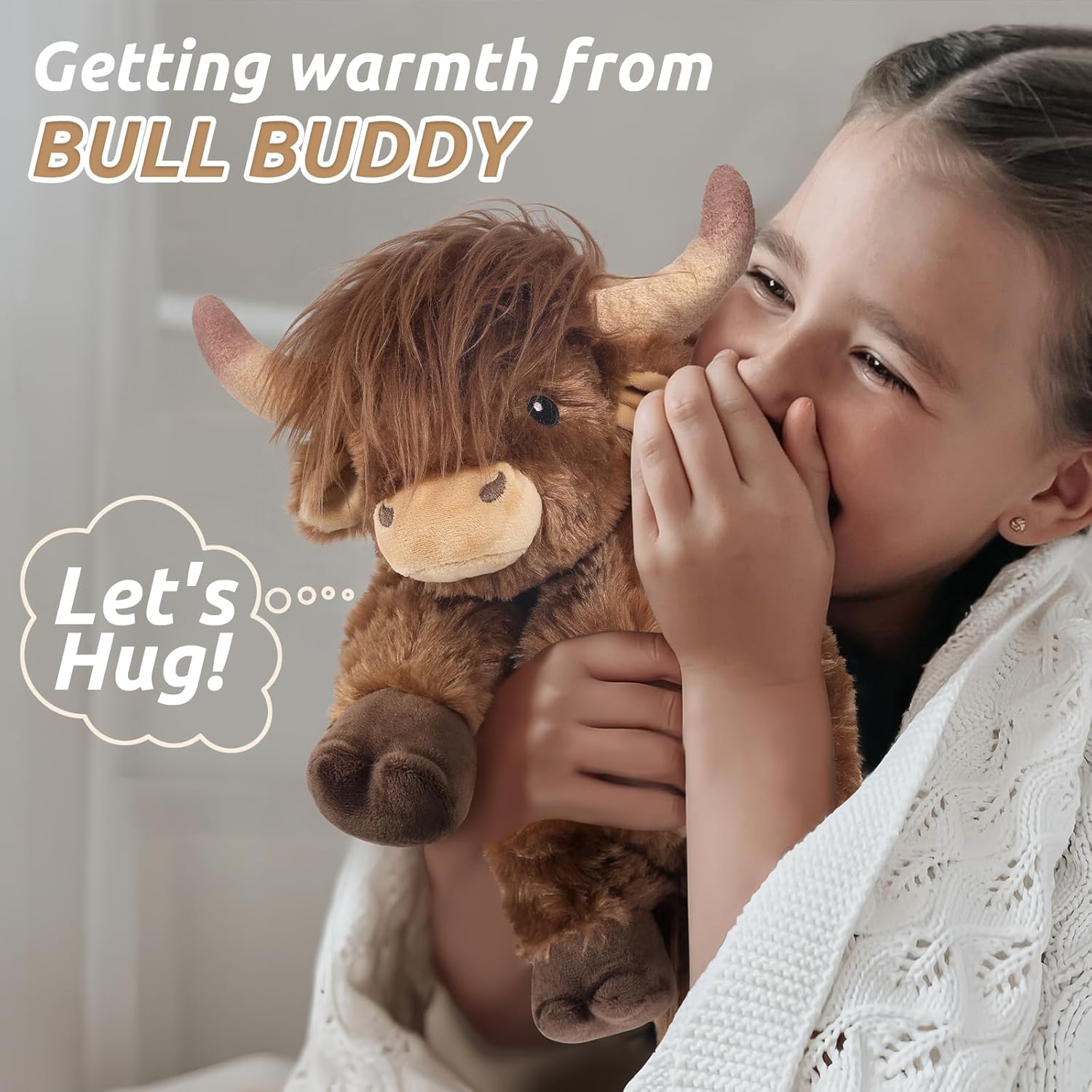 Highland Cow Stuffed Animals, Microwavable Stuffed Animal Adorable Fluffy Highland Cow Plush for Warmth Comfort, Heatable Coolable Lavender Scent Toy, Cute Soft Plushies Gift for Kid Boys Girl & Adult - Image 9