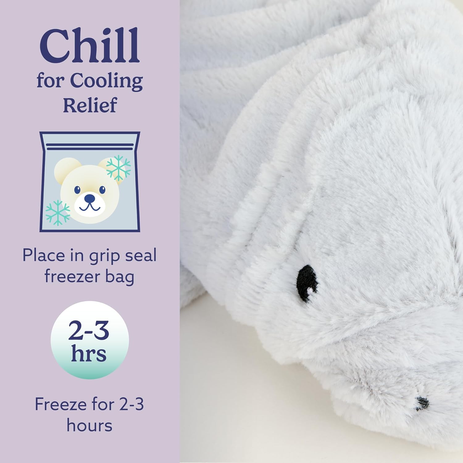 warmies Microwavable & Weighted Stuffed Animals, Manatee - Heated Stuffed Animal Plushie for Warmth & Comfort - Cute Soft Plush Toys for Adults & Children (Boys, Girls, Babies & Toddlers) - Image 5