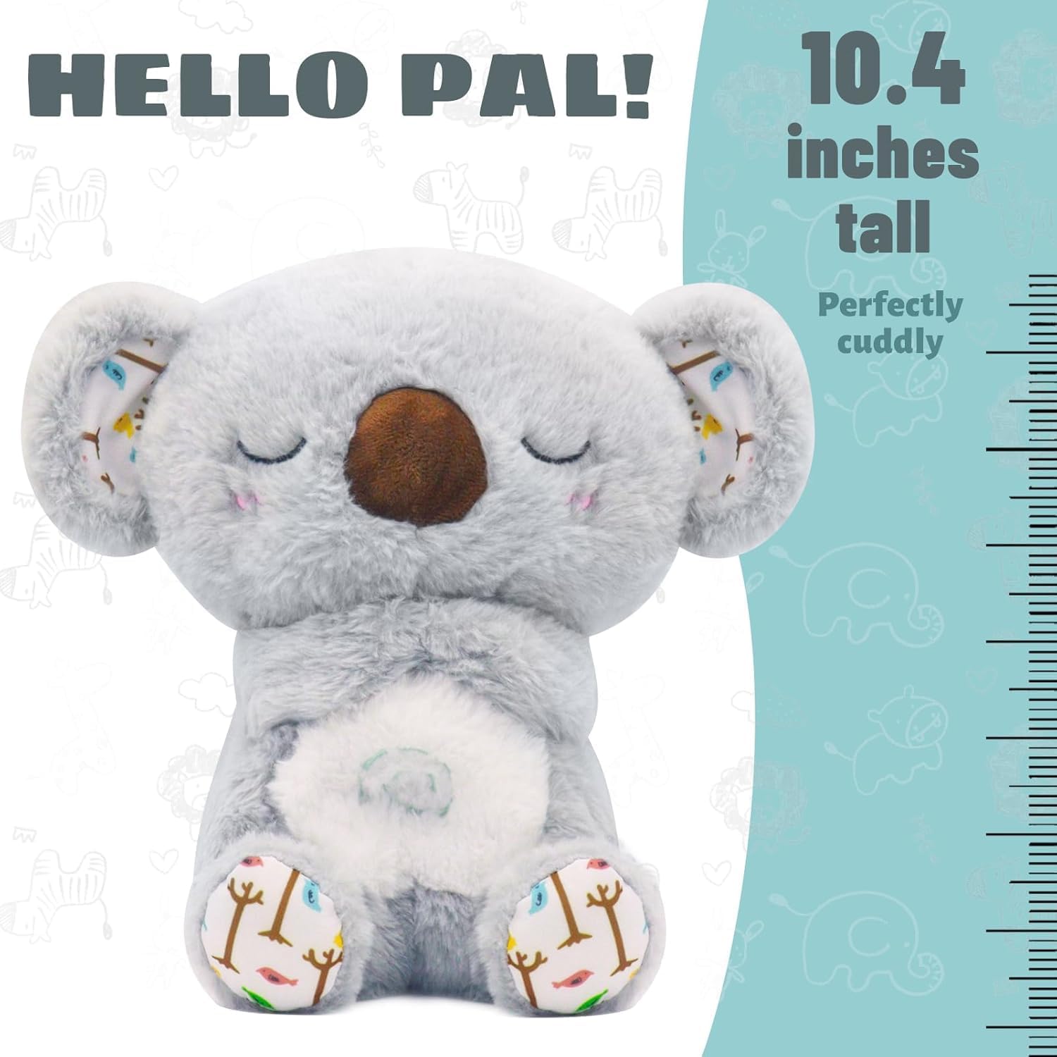 rytopt Breathing Stuffed Animal, No Breathing Movement in Its Abdomen, Koala Stuffed Animal, 4 Gear Adjustment, Volume Control, with Music & Lights - Image 2