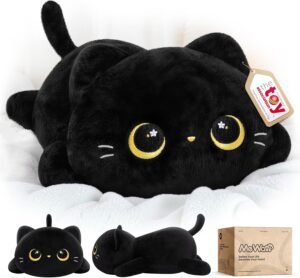 Mewaii Cute Black Cat Plush Pillow,...