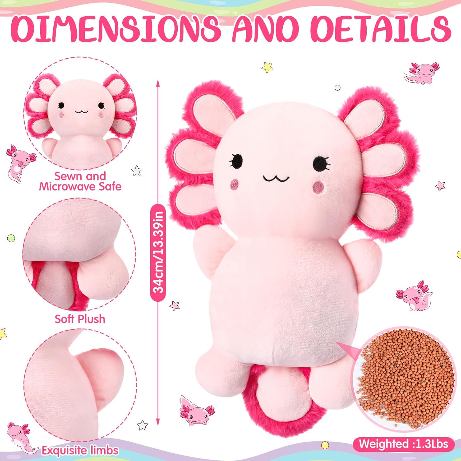 Realspring Heatable Coolable Stuffed Animals Gifts for Kids Plush Microwavable Heating Pad Lavender Scented Cute Plushie Birthday Gift for Adults Soothing Warmth Comfort Heating Pad - Image 2