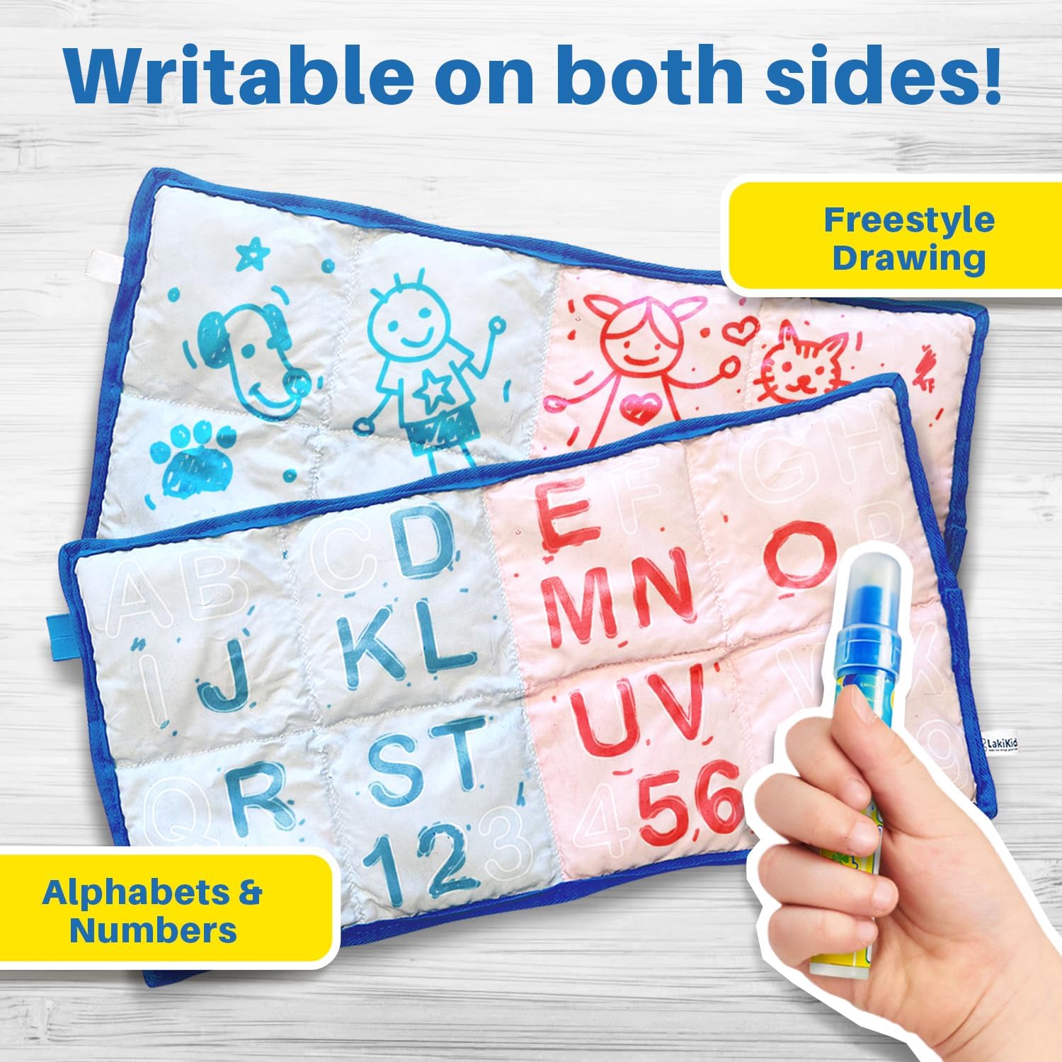 LakiKid Writable Weighted Lap Pad for Kids – 3lbs Writable Lap Heavy Blanket for Classroom, Travel, Calming & Relaxation, Sensory Blanket for Kids & Adults, Supports Focus & Sensory Learning - Image 3