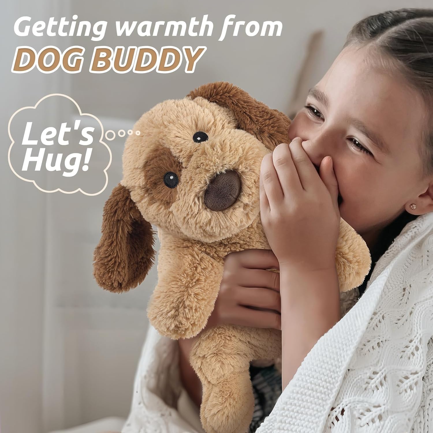 Dog Stuffed Animals, Microwavable Stuffed Animal Adorable Fluffy Puppy Plush for Warmth Comfort, Heatable Coolable Lavender Scent Dog Plush Toy, Cute Soft Puppy Plushies for Kids Boys Girls Adult Gift - Image 2