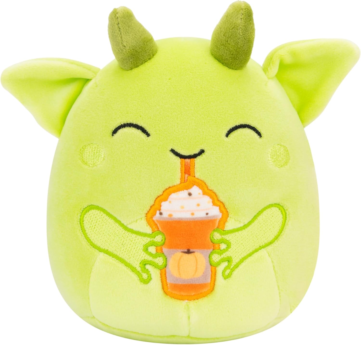 Squishmallows Original 5-Inch Halloween 4-Pack – Gabin Pumpkin Axolotl, Fitzy Goblin Holding Latte, Malcolm Bat Mushroom, Ms. K Purple Clown – Official Jazwares Plush (Little) - Image 3
