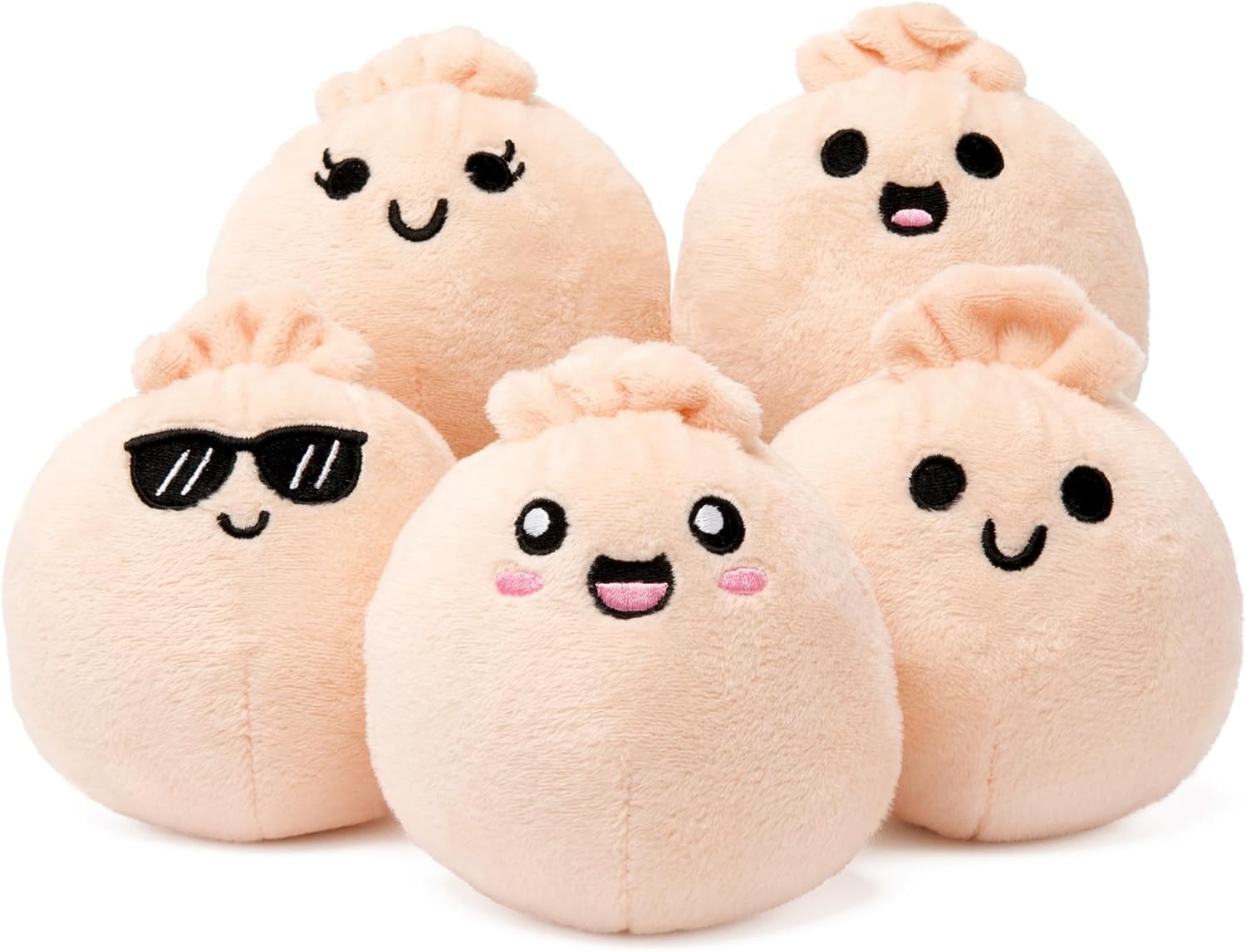 Emotional Support Dumplings by Relatable, Cuddly Stuffed Animals and Toys, Squishy Toys and Plushies, Great Gift Ideas for Loved Ones of All Ages, Includes 5 Plushies with Carrying Basket - Image 3