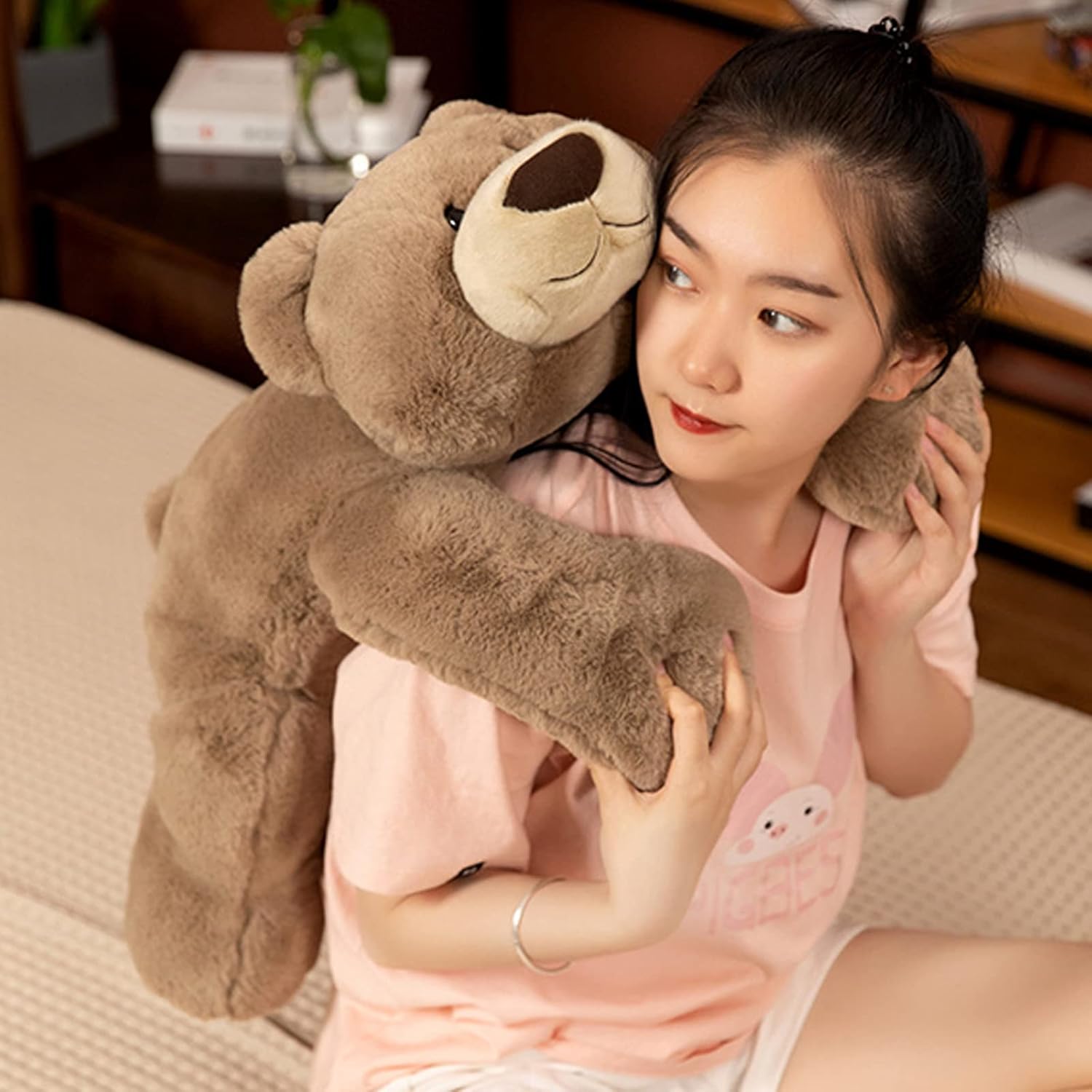 Doireum Weighted Stuffed Animals, 6.2 lbs Weighted Bear Stuffed Animal Toy Brown Bear Weighted Plush Animals Throw Pillow Gifts for Boys Girls, 29.5 inch - Image 5