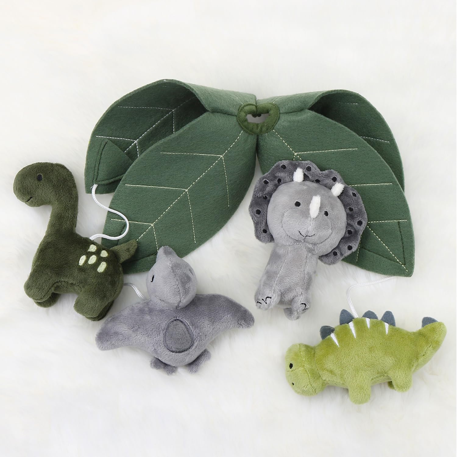 The Peanutshell Crib Mobile for Boys or Girls - Grey and Green Camo Musical Baby Crib Mobile with 12 Lullabies, Dino Baby Dinosaur Nursery Decor - Image 7