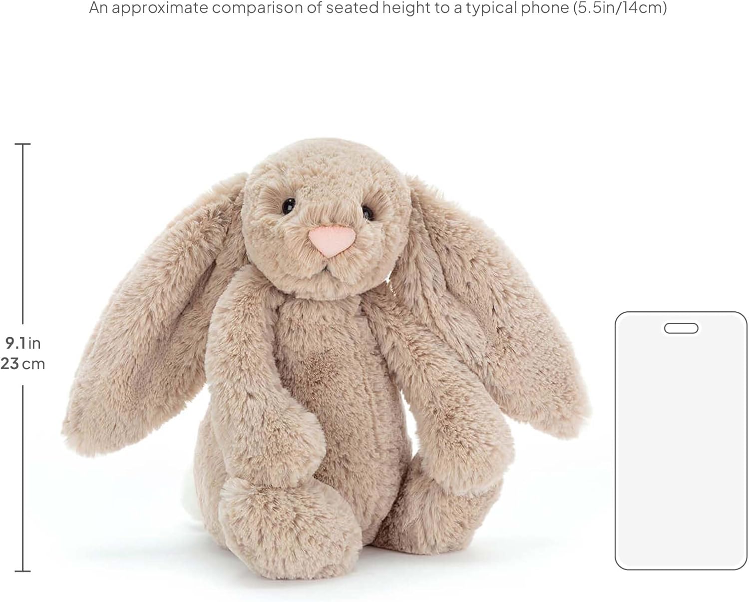 Jellycat Bashful Beige Bunny Stuffed Animal, Medium 12 inches - Rabbit and Bunny Plush Toy - Classic Children's Gift - Image 2
