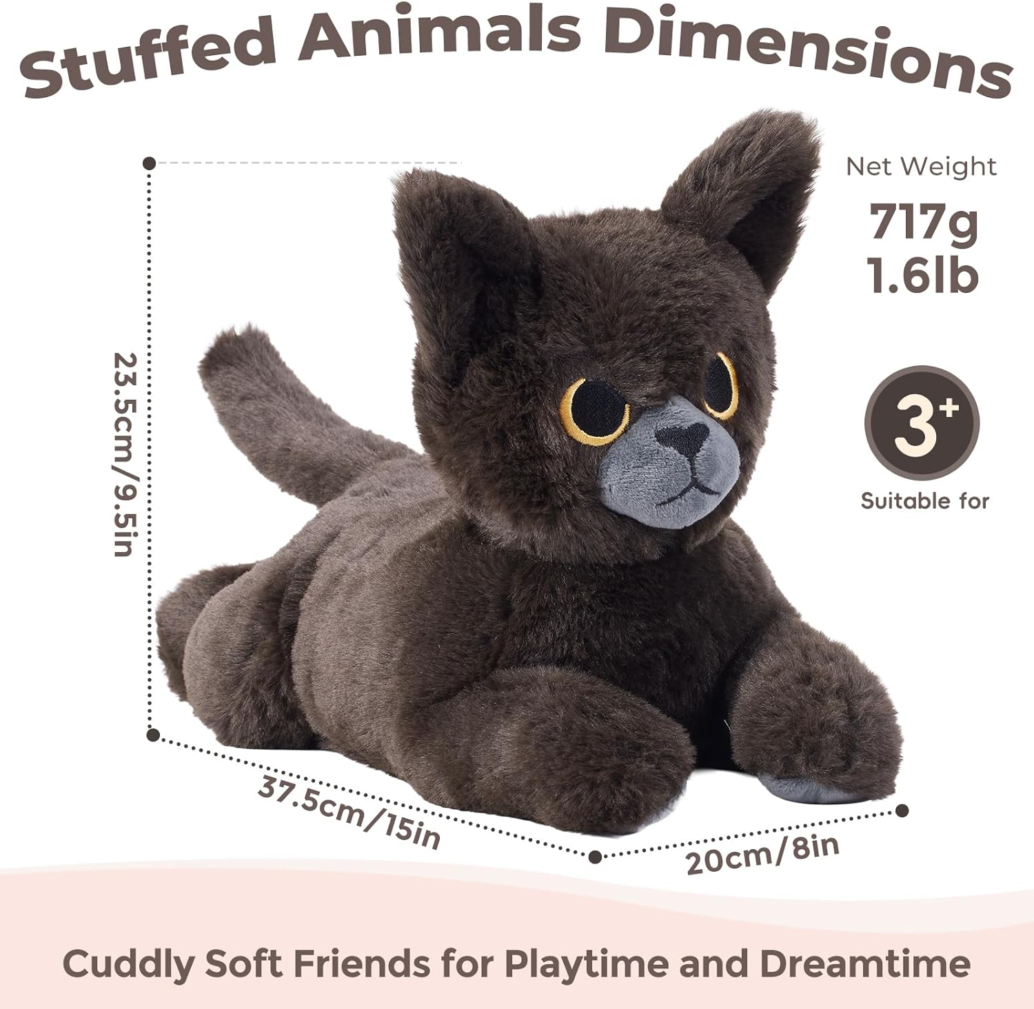 Black Cat Microwavable Weighted Stuffed Animals,Heating Pad Stuffed Animal for Period Cramps&Pain Relief&Warm,Lavender Scented Heat&Cold Cat Plushies Toy for Kids, Cozy Gifts for Girls Boys - Image 2