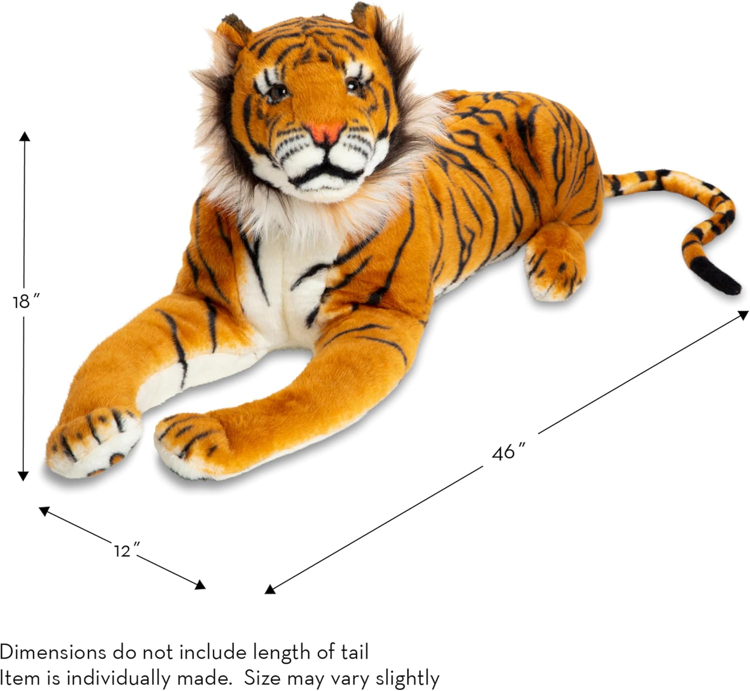 Melissa & Doug Giant Tiger - Lifelike Stuffed Animal (Over 5 feet Long) - Image 4