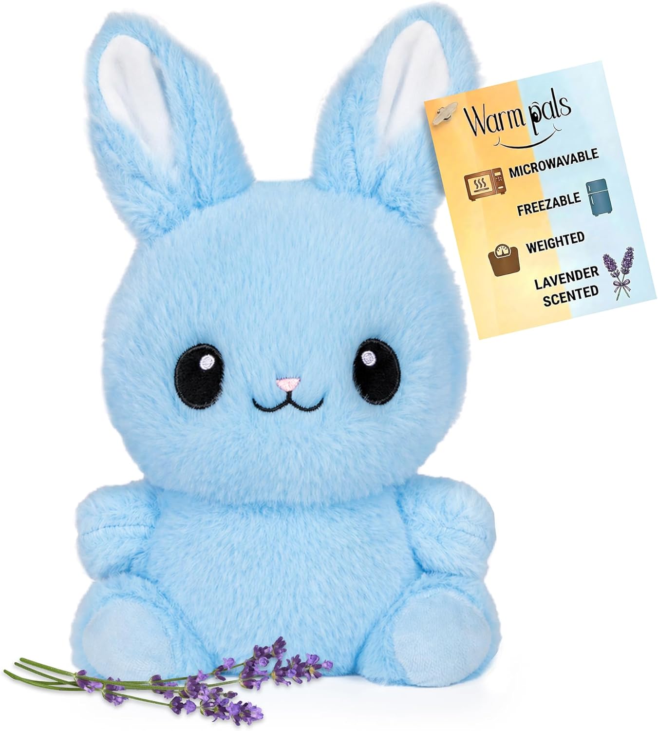Bippsy Bunny Microwavable Easter Stuffed Animal, Weighted Heatable and Coolable Lavender Scented Plush for Kids and Adults, 1.5 lb, Warm Pals