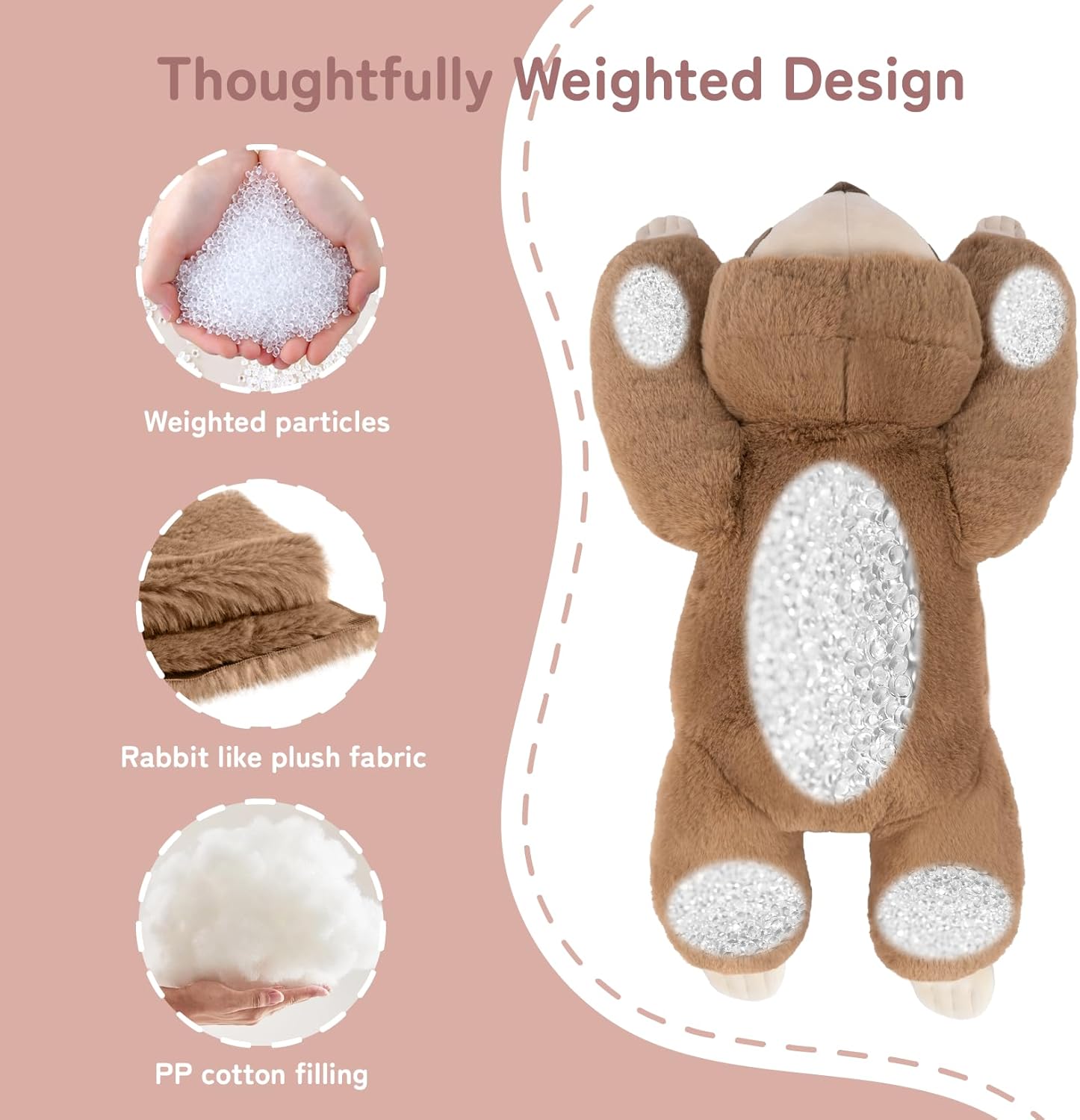 Niuniu Daddy 20" | 3.3 Pound Weighted Sloth Stuffed Animal Plushie for Adults & Kids, Large Weighted Lap Pillow for Comfort, Soft Sensory Stuffy Toy as Gift for Holidays - Image 6