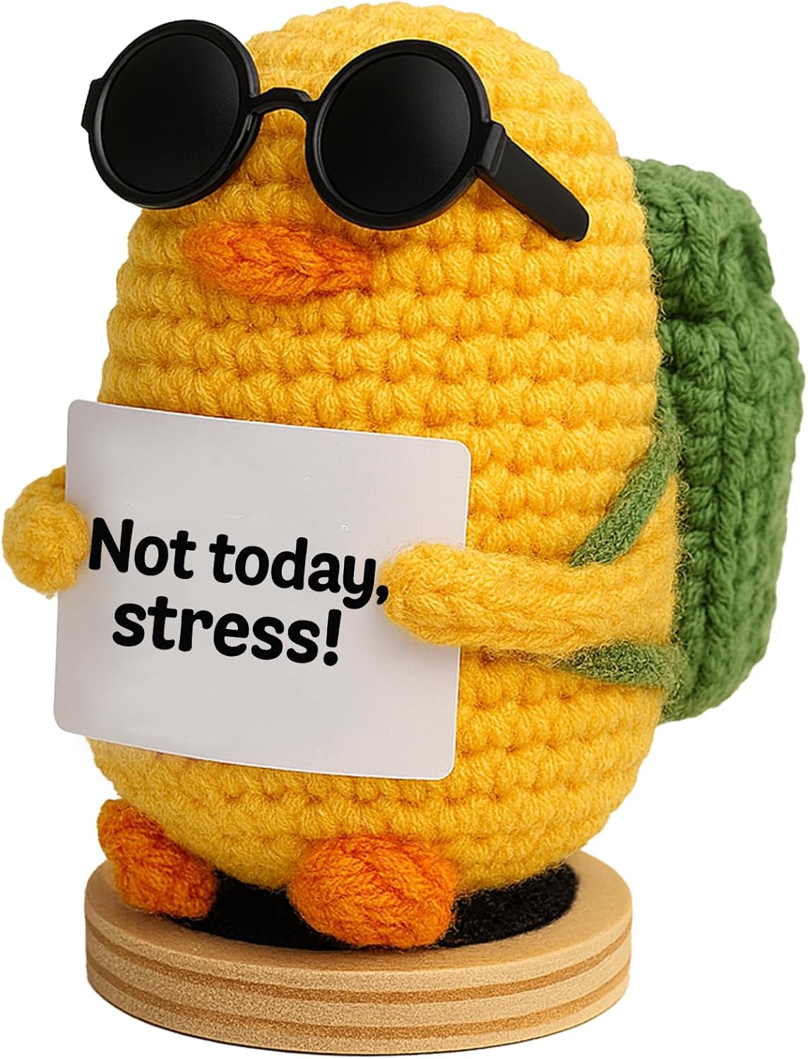 for Mom, Birthday Gift for Her Him, Positive Crochet Animals with 10 Affirmation Cards – Cute Emotional Support Duck Desk Decor Inspirational Gift for Women Coworkers Friends