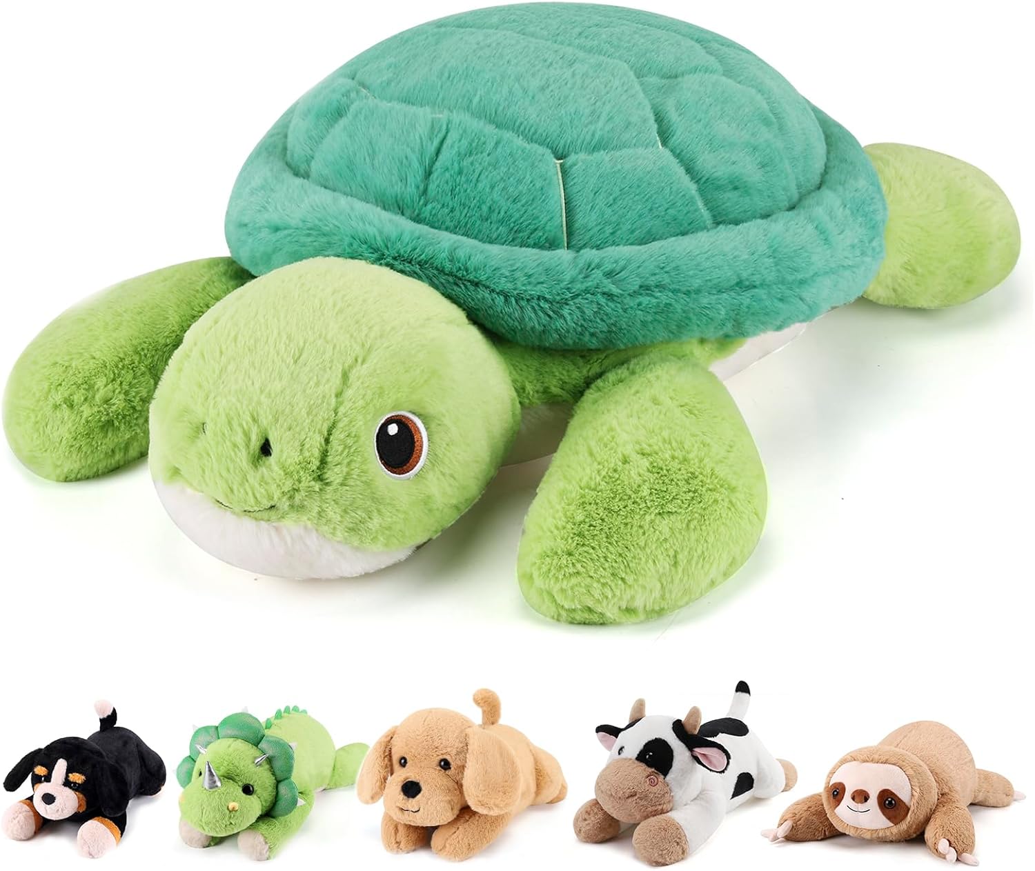 gnomantic Turtle Weighted Stuffed Animals - 22 Inch 4.5 Pounds Weighted Plushies Sea Turtle Stuffed Animal - Big Tortoise Plush Pillow - Cute Plush Toys Gifts for Kids & Adults (22" 4.5 lbs)