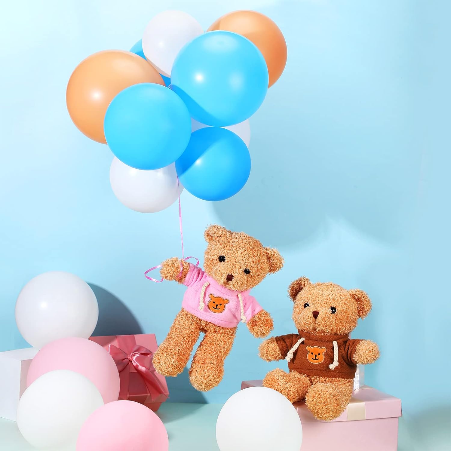 Aoriher 2 Pieces Matching Bear Stuffed Animal Plush Gifts 11.8 Inch Soft Bear with Clothes Bears Plush for Newlyweds Mom Grandma Women Baby Shower Wedding Party Favor - Image 6