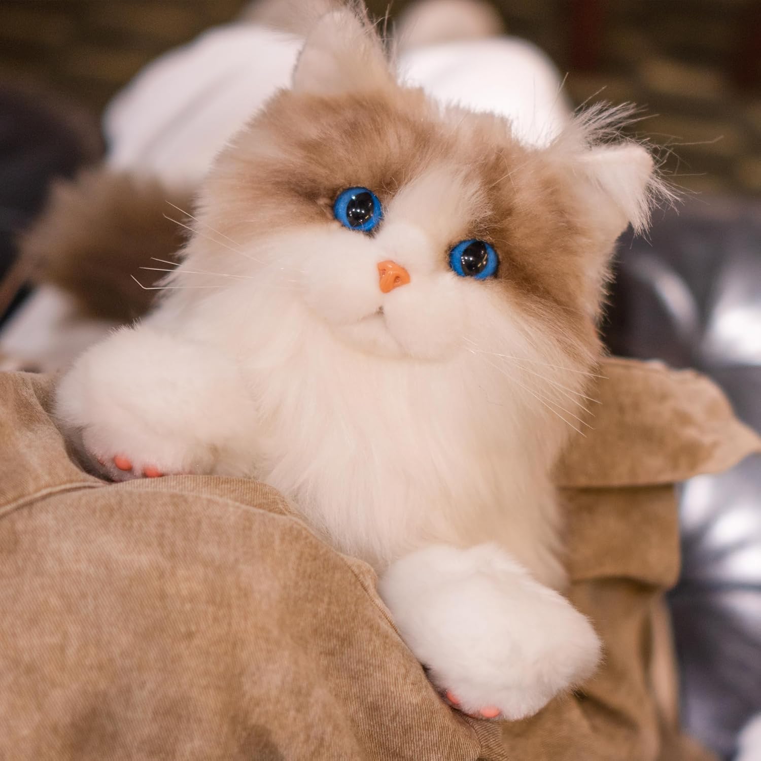 Chongker Stuffed Animals Handmade Realistic Cat Plush Toy for Elderly Adults Women Kids Cat Pet Lover Surprise Gifts - Image 4