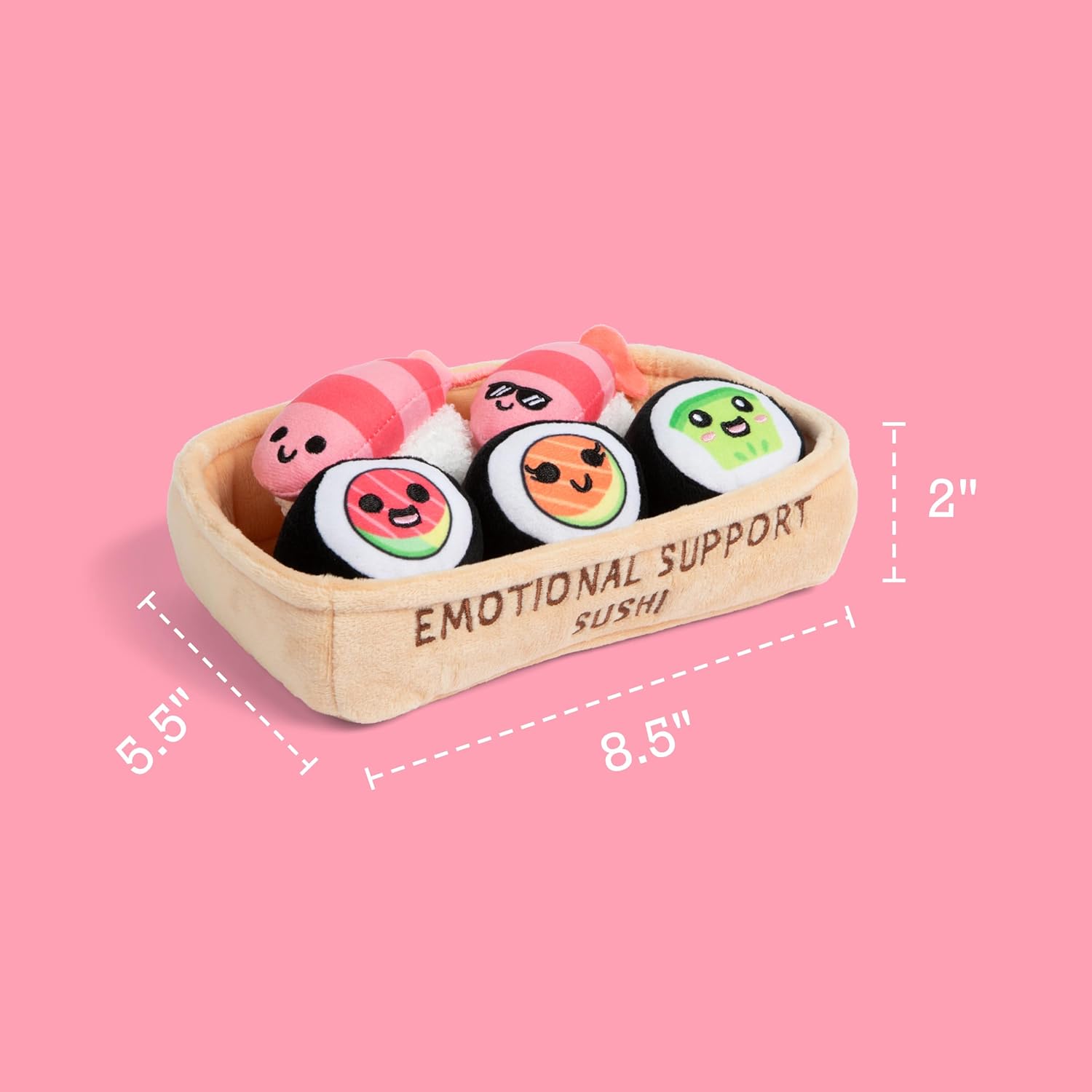 Emotional Support Sushi by Relatable - Cuddly Stuffed Animals and Toys, Squishy Toys and Plushies, Great Gift Ideas for Loved Ones of All Ages - Includes 5 Plushies with Carrying Basket - Image 5