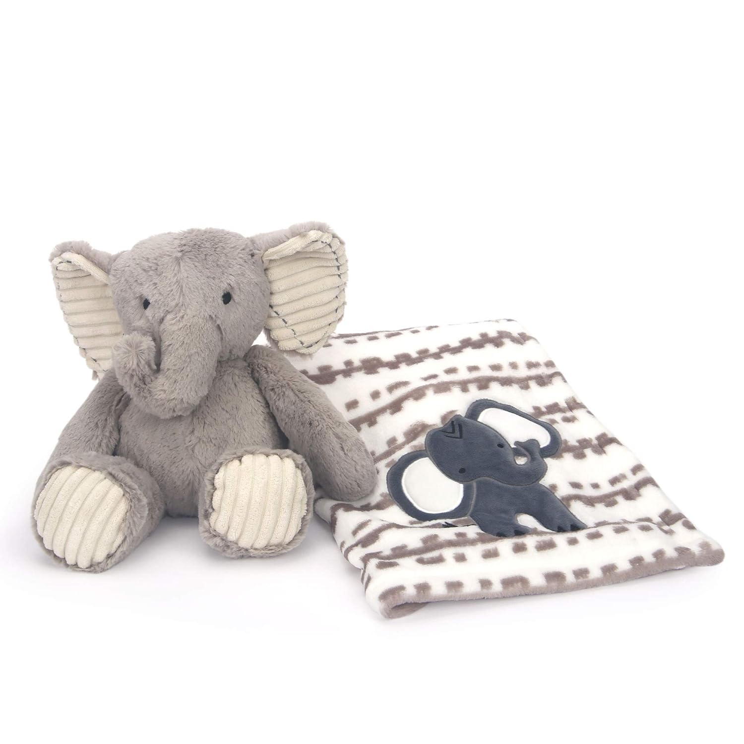 Lambs & Ivy Blanket & Plush Luxury Newborn Baby Gift Set - Gray Elephant - Image 3
