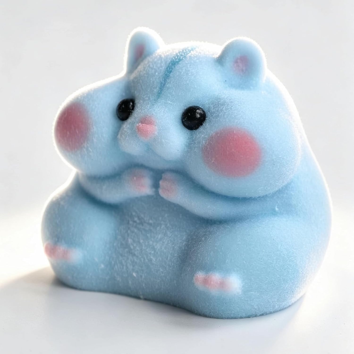 Handmade Taba Squishy Hamster Toy, Cute Squishy Hamster Fidget Toy, Realistic Hamster Toy, Soft Silicone Mochi Furry Toy, Stress Relief Gift for Adults & Kids, Sensory Anxiety Plushie (Blue) - Image 6