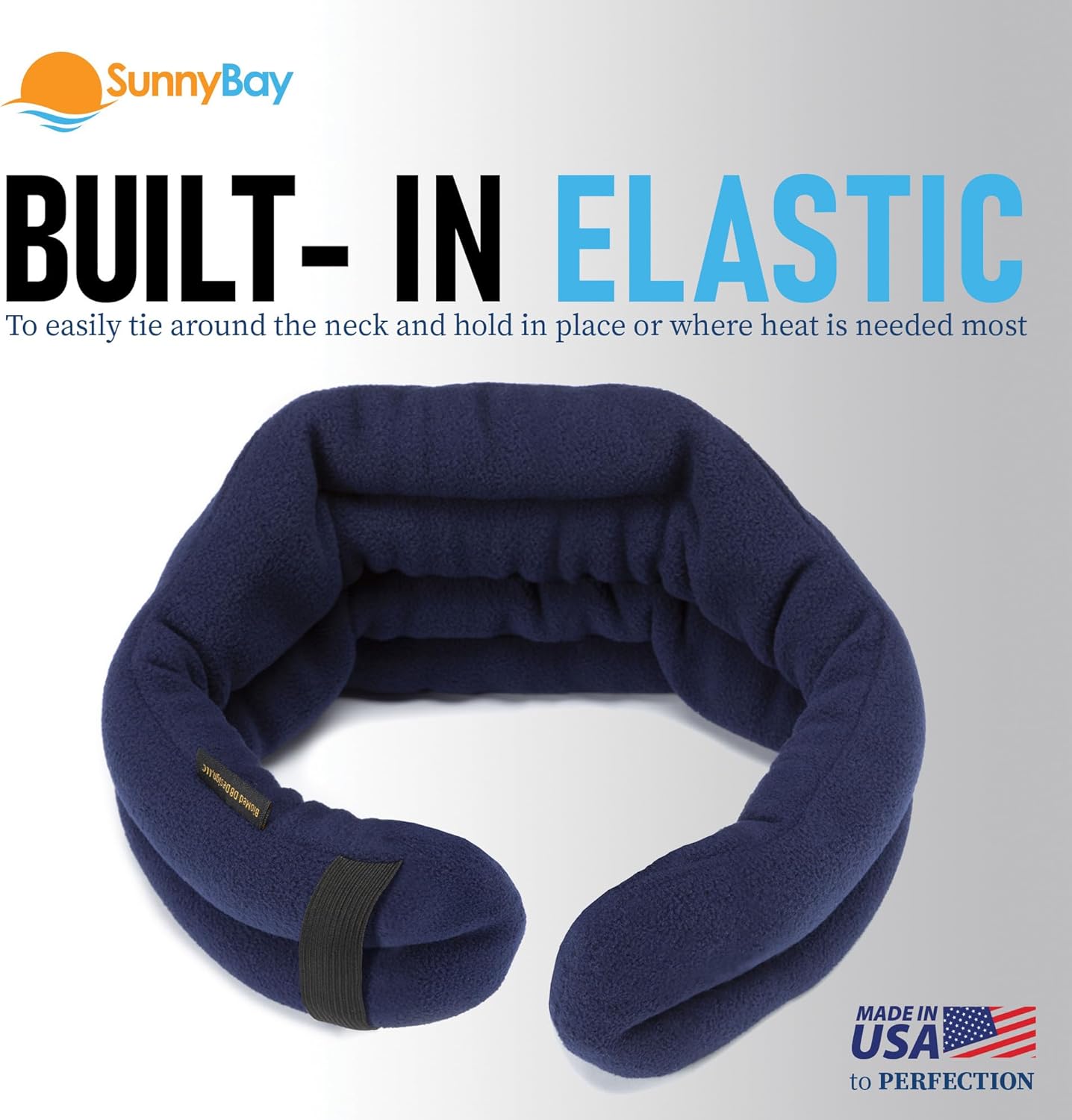 SunnyBay Microwave Heating Pad, Microwavable Cold or Heated Neck and Shoulder Wrap, Moist and Weighted Hands-Free Beanbag Pack with Wide Neck Coverage 26 Inches Long-Length Cotton, Navy Blue - Image 4