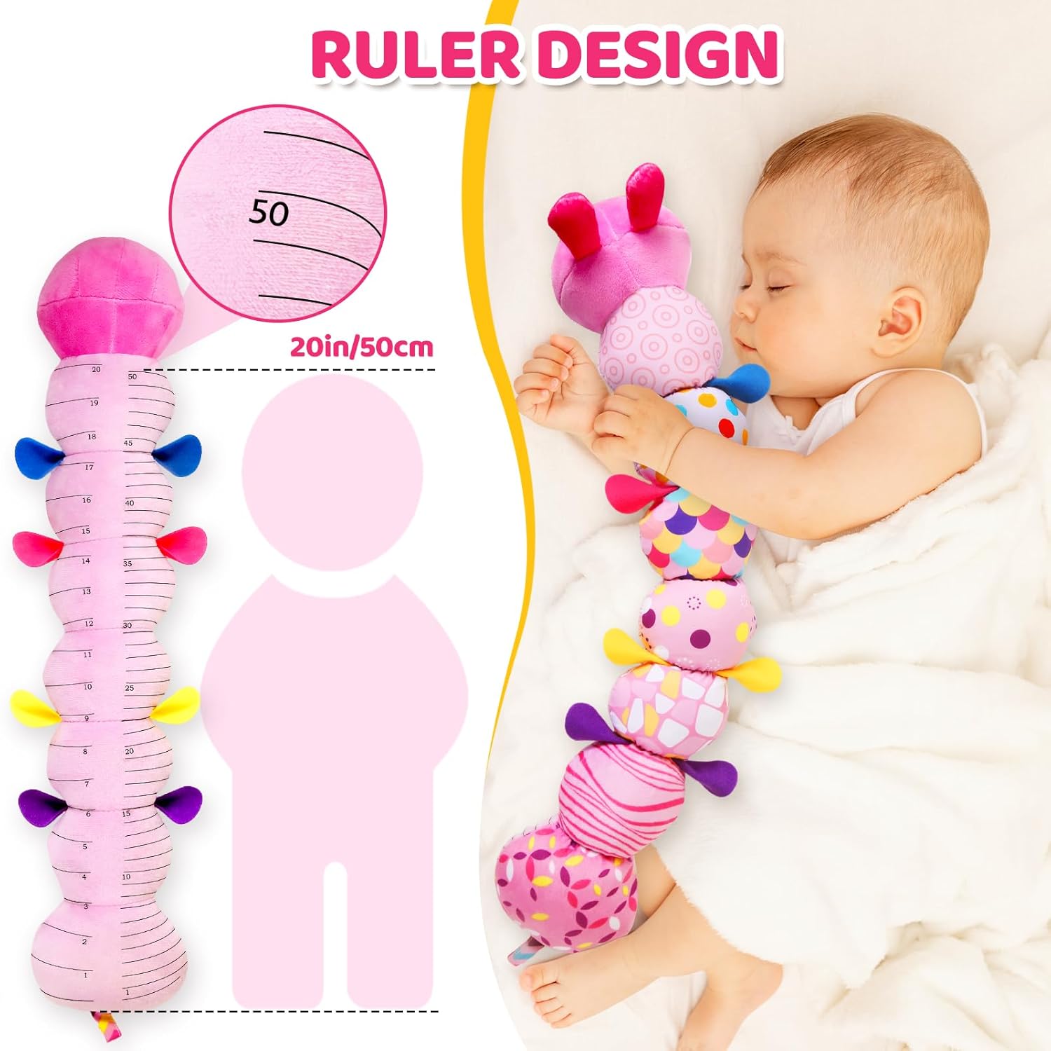 KMUYSL Baby Toys 0-6 6-12 Months, Sensory Music Animal Stuffed Toy for 0 1 2 3 4 5 6+ Months, Plush Toy with Crinkle and Rattles for Infant Newborn, Tummy Time Toys Gifts for 0-3-6-12 Month - Image 3