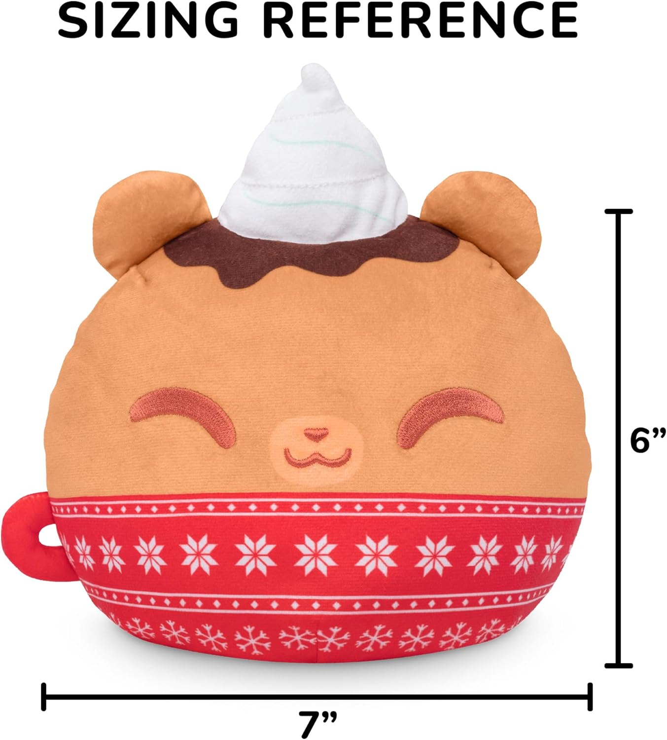 TeeTurtle 6" Reversible Holiday Hot Cocoa Bear Plushie - Soft Cute Kawaii Stuffed Animal - Image 4