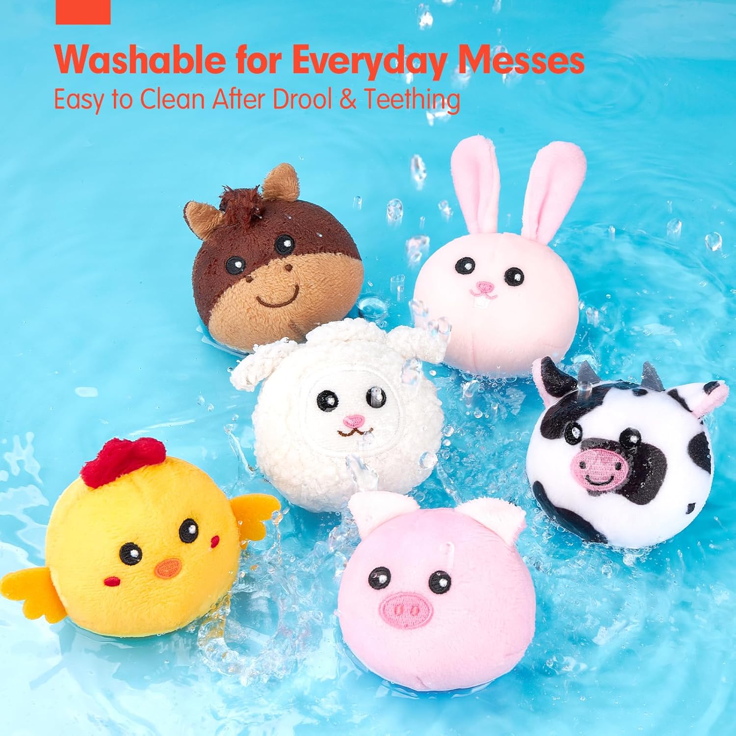 hahaland Baby Toys 6-12 Months - Surprise Barn Stuffed Farm Animals, Rattle, Crinkle, Mirror, Montessori Toys for 6 Month Old Sensory Balls 1-3, Baby Boy Gifts, Farm Plush Toys for Babies Travel Toy - Image 6
