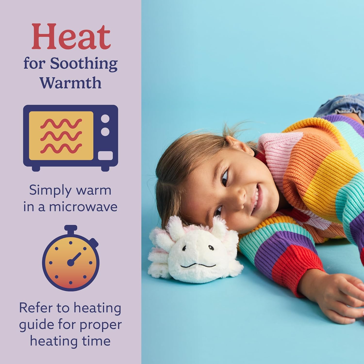 warmies Microwavable & Weighted Stuffed Animals, Axolotl - Heated Stuffed Animal Plushie for Warmth & Comfort - Cute Soft Plush Toys for Adults & Children (Boys, Girls, Babies & Toddlers) - Image 4