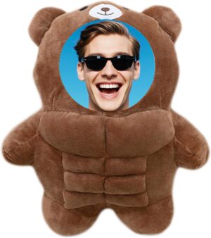 Custom Photo Muscle Plush Bear Pill...