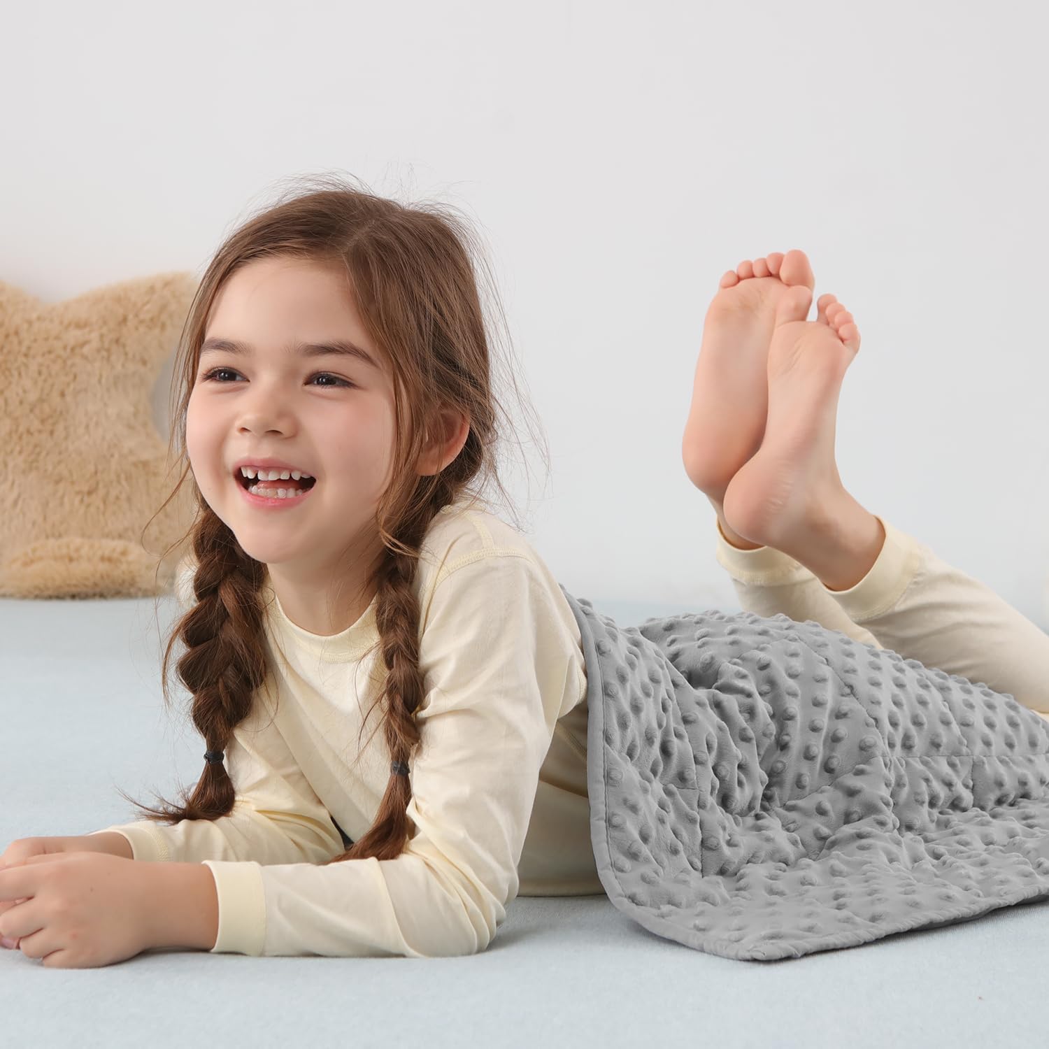 Sivio Weighted Lap Blanket, Weighted Blankets,Soft and Cozy Cooling Heavy Blanket, Calm and Nap, School and Home,2lbs 20 x 30inches, Grey