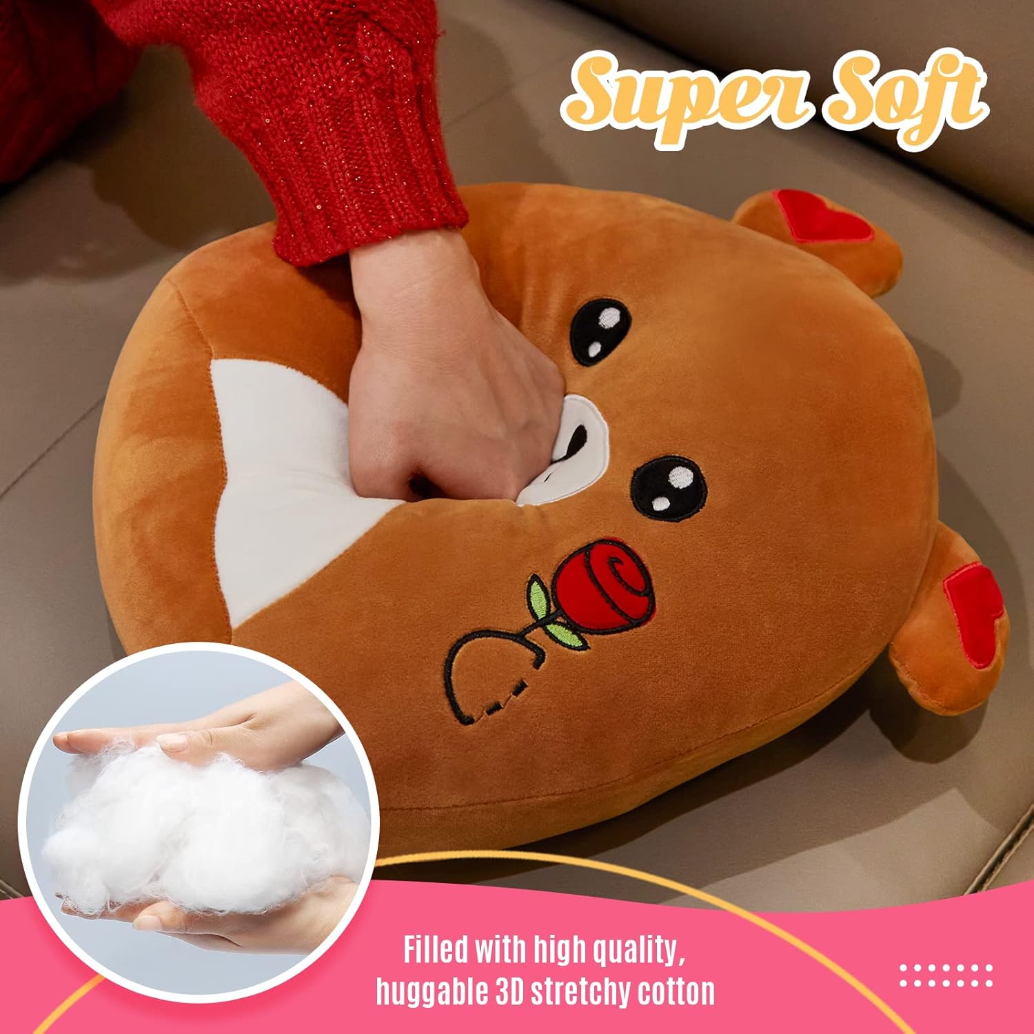 Teddy Bear Plush Valentine Stuffed Animals Cute Stuffed Toys Romantic Rose Flower Bear Plush Pillow Love Valentine's Day Gifts for Girlfriends,Boyfriend,Kids,Mother,11" - Image 2