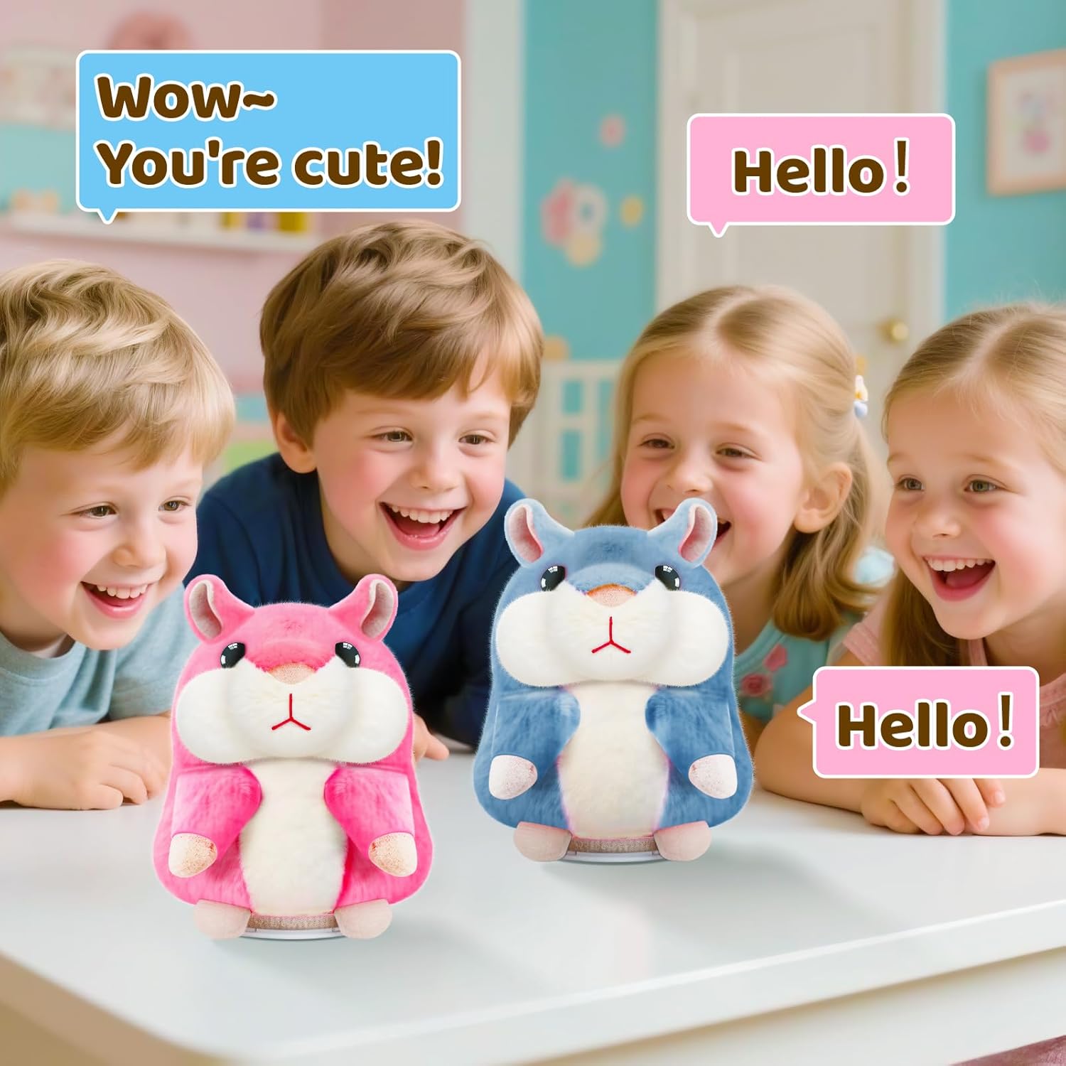 SANJOIN Kids Toddler Toys for Ages 2-4, Talking Hamster Repeats What You Say for Boys Girls, Interactive Plush Repeating Toy Gifts for 2 3 4 5 6 8 Year Old Boy Girl Birthday Gift (Gray) - Image 5