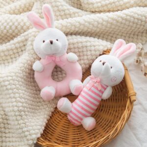 Plush Baby Soft Rattle Toys, Pink B...