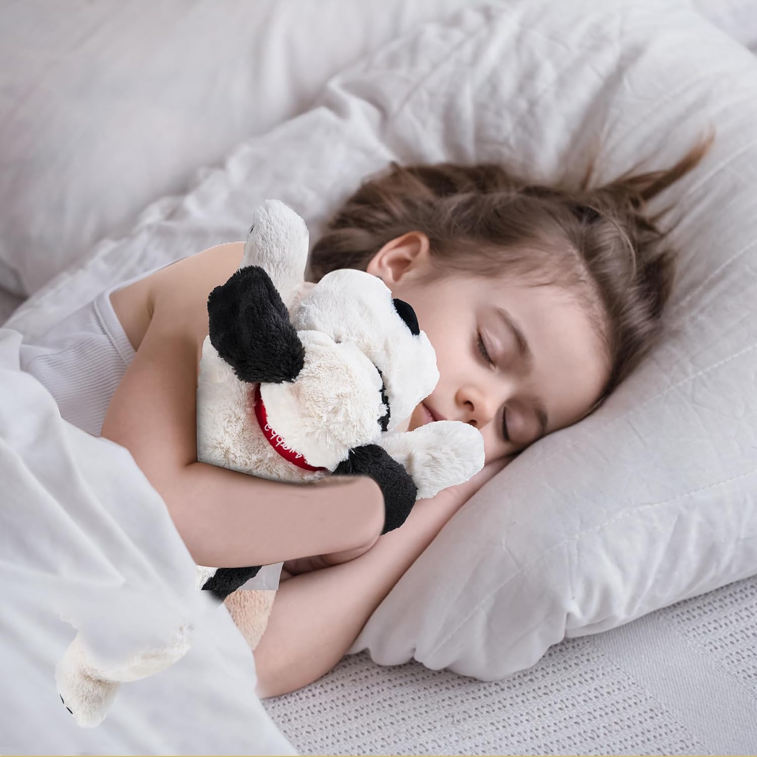 meowtastic Black & White Dog Weighted Stuffed Animals - 22 Inch 4.5 Pounds Weighted Plush Dog Stuffed Animals - Big Stuffed Dog Plush Pillow - Cute Plush Toys Gifts for Kids & Adults (22" 4.5 lbs) - Image 7