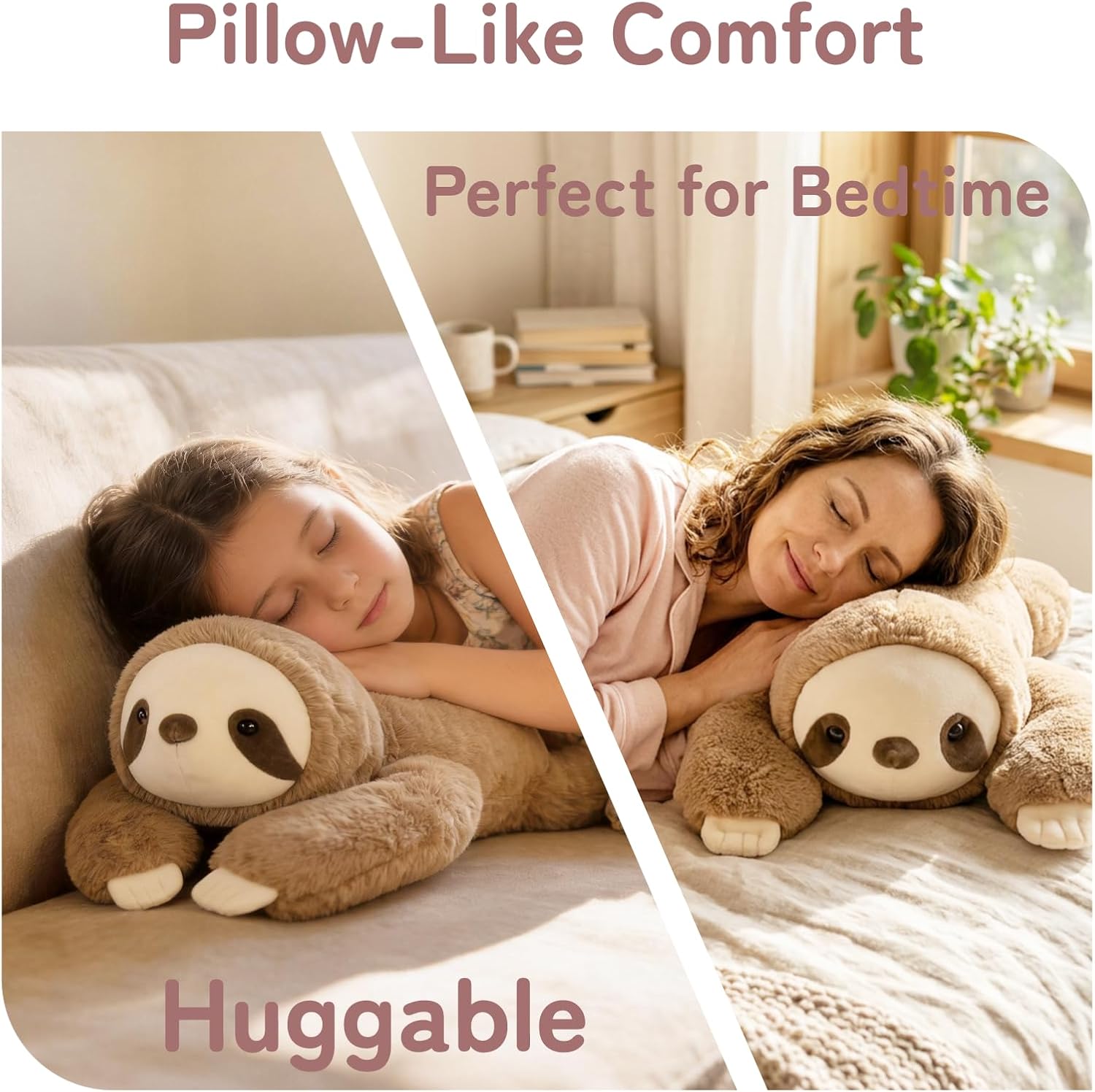 Niuniu Daddy 20" | 3.3 Pound Weighted Sloth Stuffed Animal Plushie for Adults & Kids, Large Weighted Lap Pillow for Comfort, Soft Sensory Stuffy Toy as Gift for Holidays - Image 8