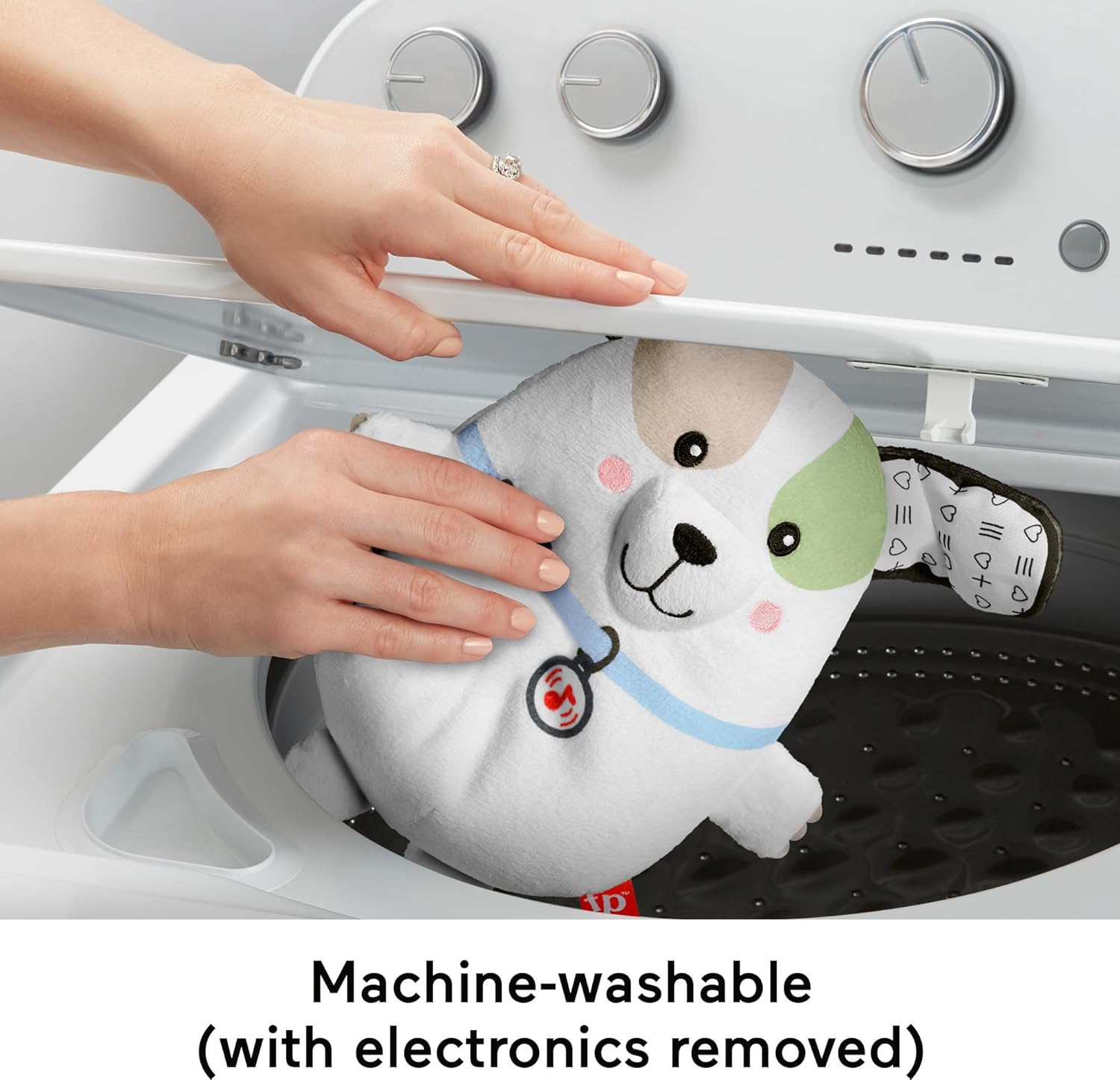Fisher-Price Baby Toy Calming Vibes Puppy Soother Plush Portable Sound Machine with Vibrations for Newborns 0+ Months - Image 5