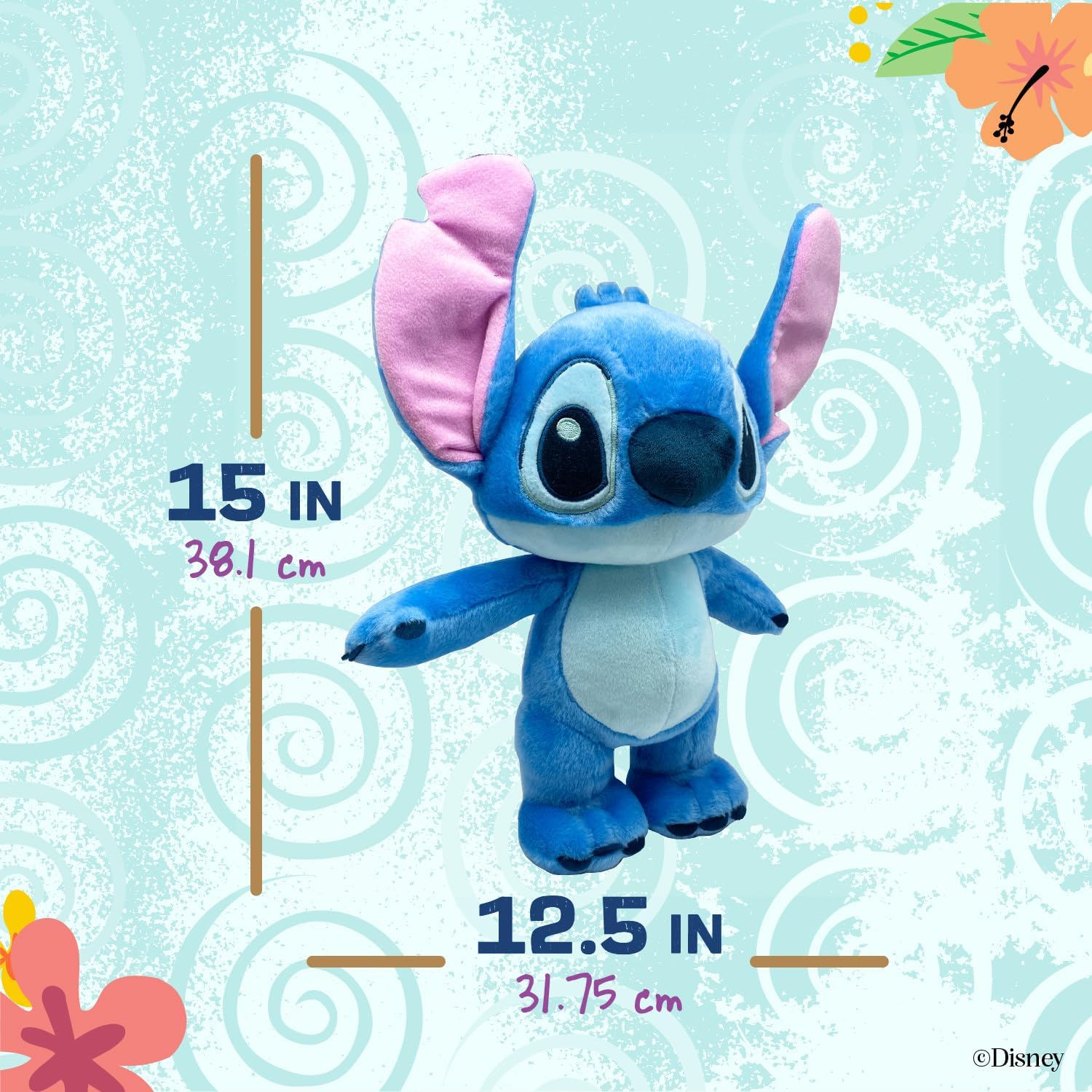 Disney Baby Lilo & Stitch Soft Huggable Stuffed Animal Cute Plush Toy for Toddler Boys and Girls, Gift for Kids, Blue Stitch 15 Inches - Image 5