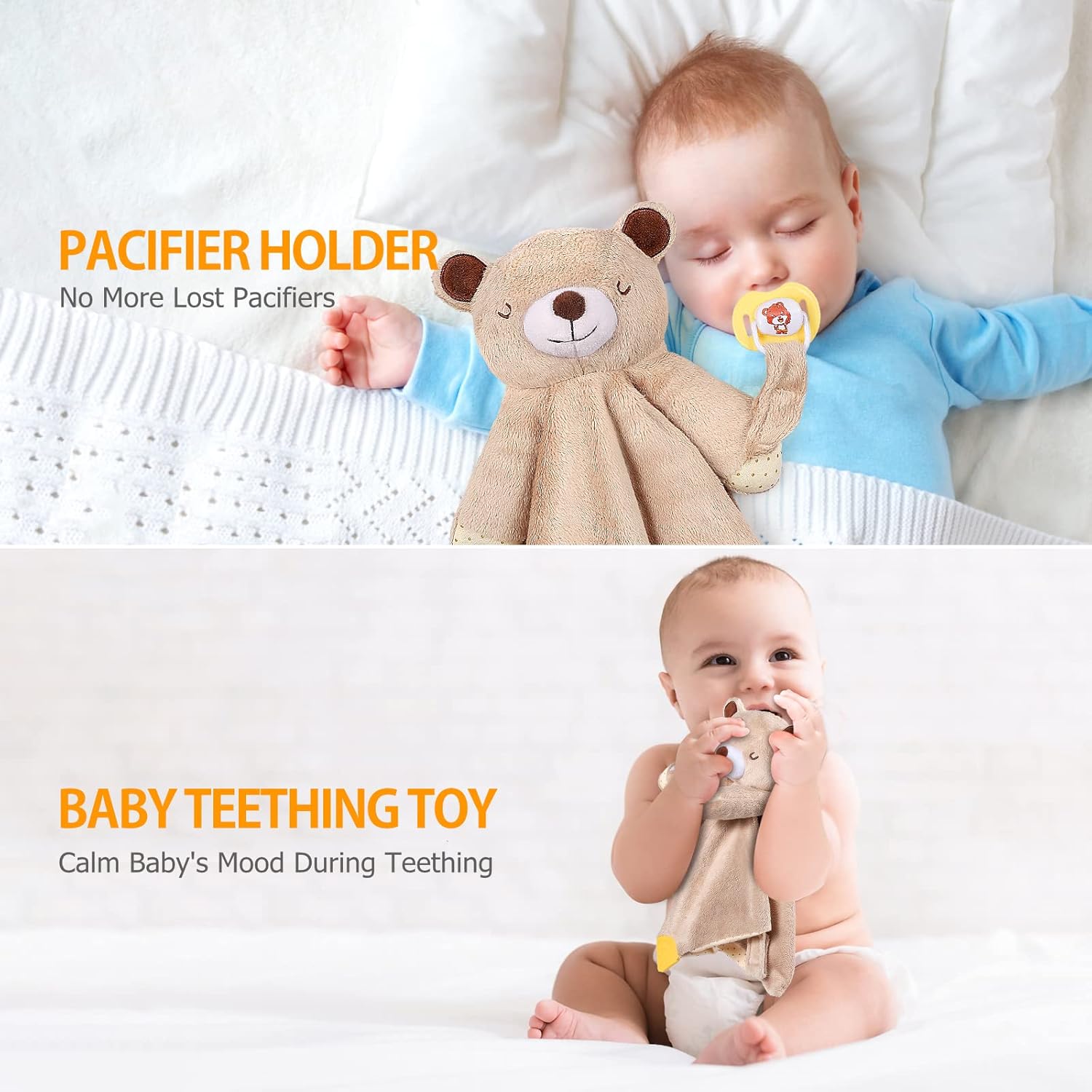 BEREST Rechargeable Baby Cry Sensor Sleep Soother Heartbeat Bear Lovey Blanket Comforter Toy, Help Newborns Go to Sleep Faster & Stay Asleep Longer, Great Nursery Decor Infants Shower Gifts - Image 7