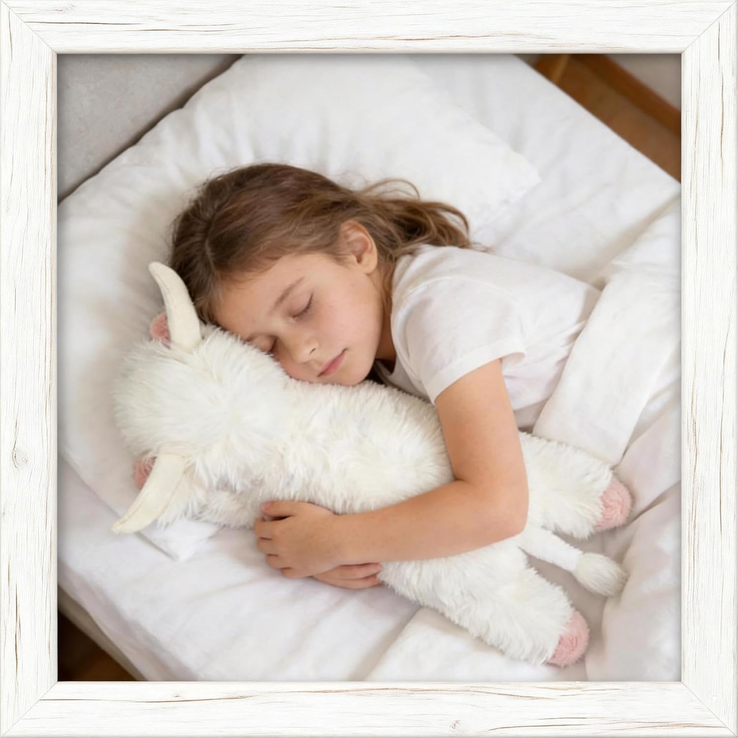 4 lbs Weighted Stuffed Animal Highland Cow Plush Pillow,21" Large Weighted Cow Plush Toy, Soft Fluffy Highland Cow Stuffed Animal for Kids & Adults, Cute Farm Animal Gift (White) - Image 3