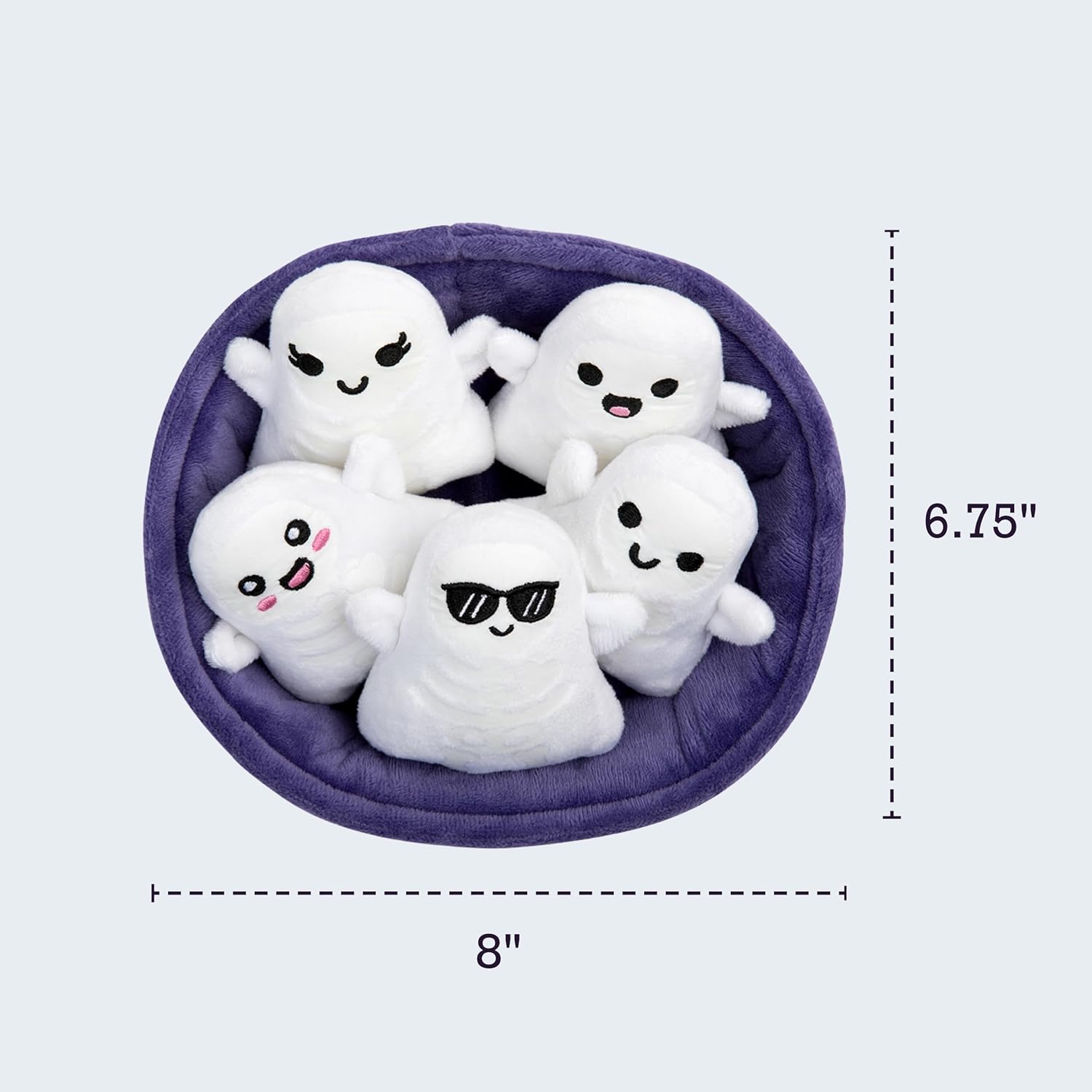 Emotional Support Ghosts by Relatable, Cuddly Plush Collectibles and Cute Stuffed Animals, Spooky Halloween Ghost Plushies and Fun Trick or Treat Toys, Includes 5 Plushies with Carrying Basket - Image 7