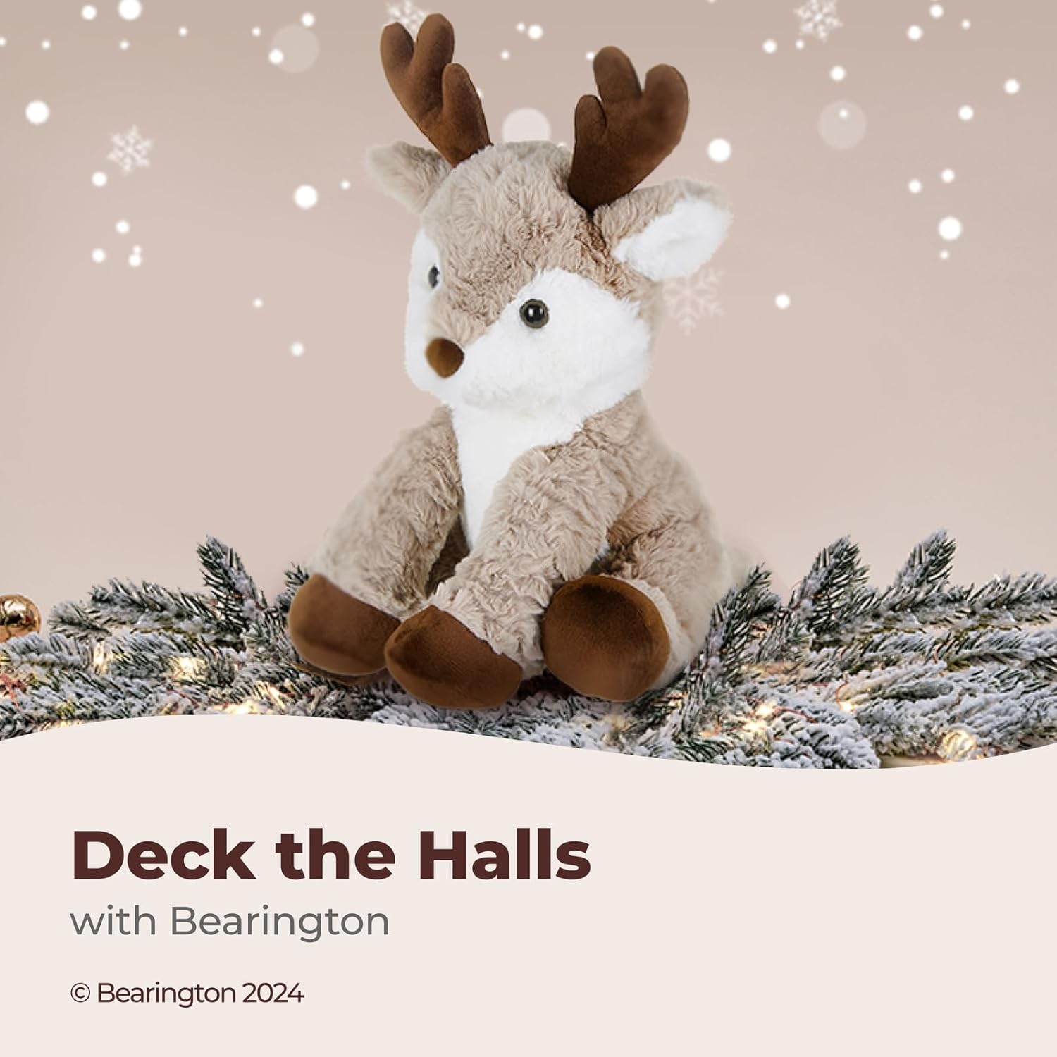 Bearington Reiny Christmas Reindeer Stuffed Animal - 11.5" Soft Christmas Reindeer Plush Toy with Scruffy Fur and Huggable Body - Adorable Deer Plushies for Kids, Toddlers, and Teens - Image 3