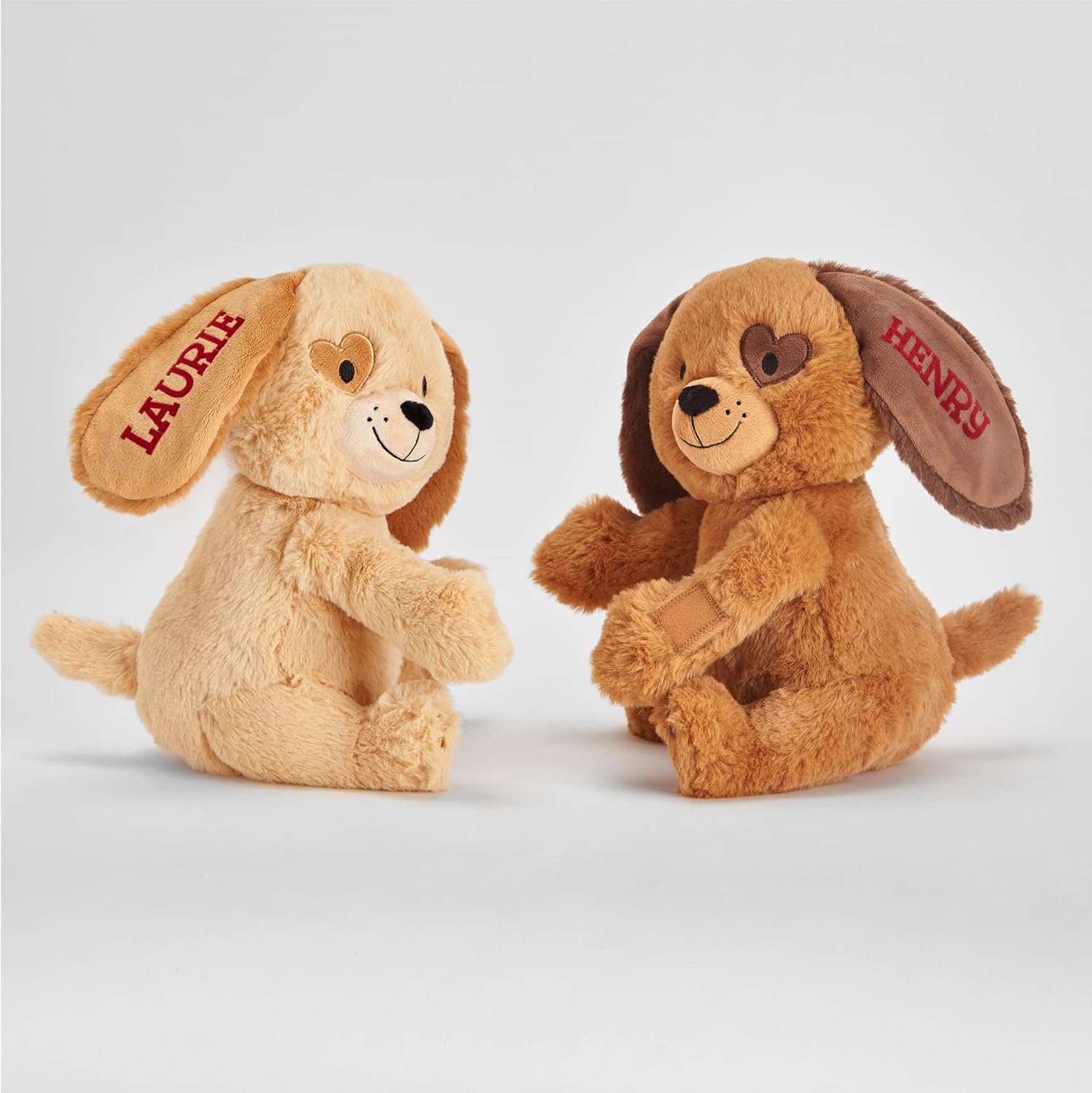 Let's Make Memories Personalized Hugging Plush Puppies - Valentines Day - for Couples or Kids - for Him - for Her - Amor - Te Amo - Puppy Love - Dog Stuffed Animal - Image 2