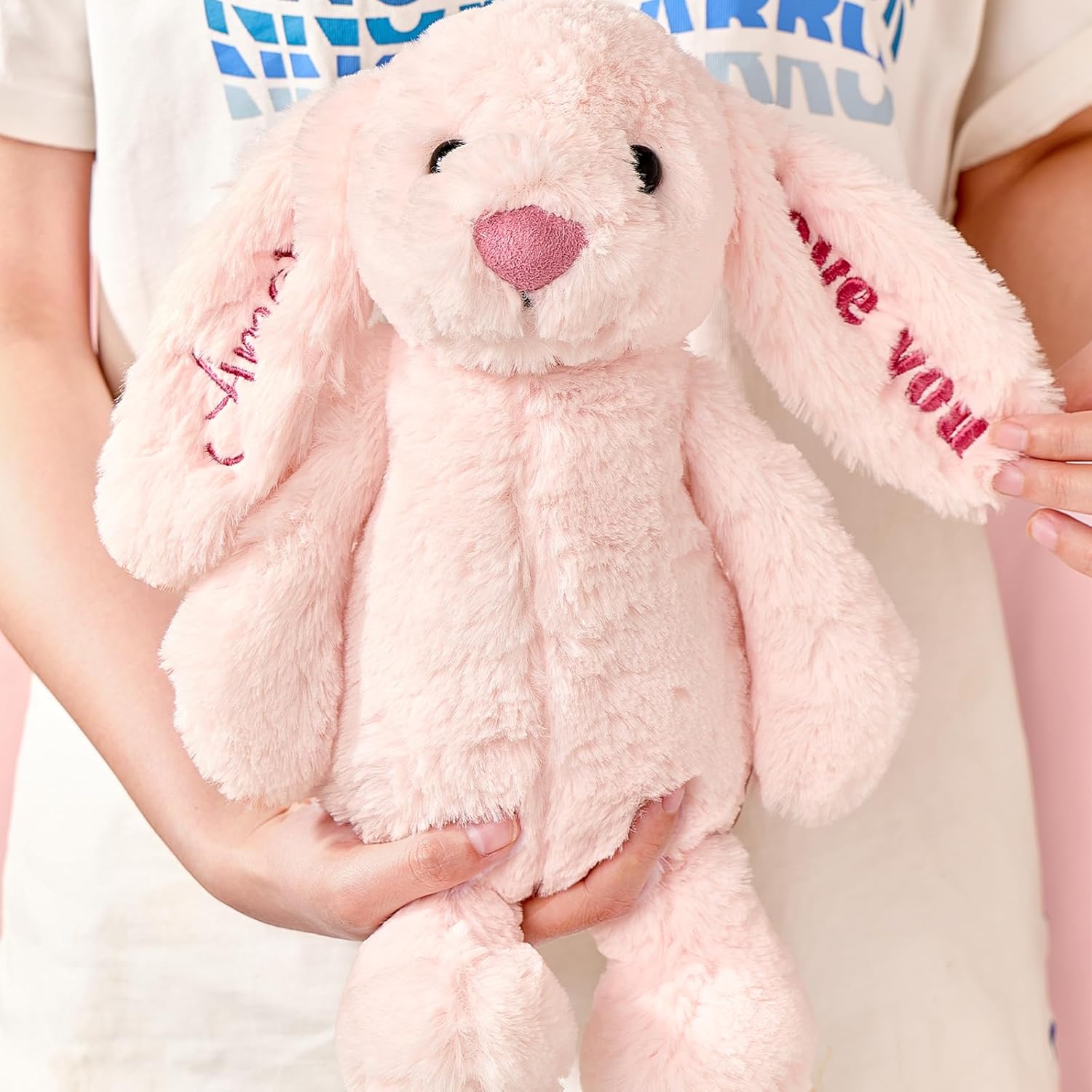 Easter Personalized Baby Gifts, Bunny Stuffed Animal for Babies with Embroidered Child's Name, Handmade Custom Plush Rabbit Toy for Girl Boy, Customized Cute Baby Gift for Newborn Kids - Image 6