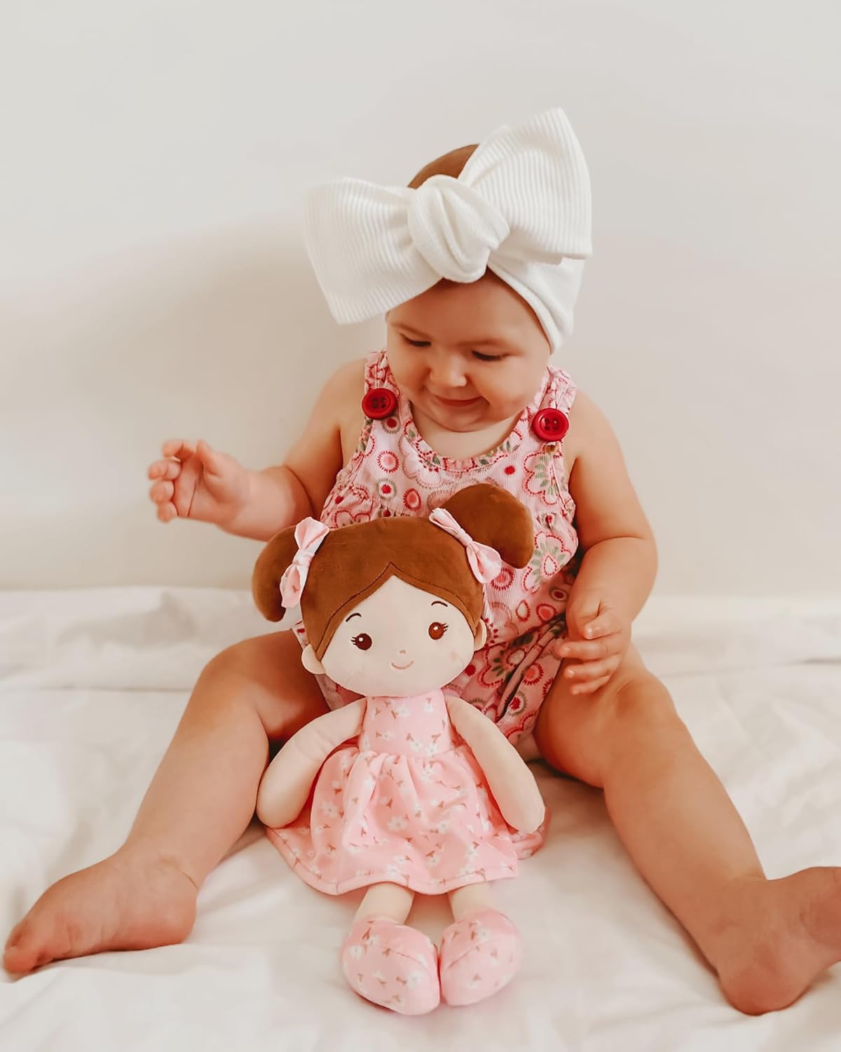 LeyaDoll Soft Baby Doll Toys (12''), My First Baby Rag Doll for 1 Year-Old Girl Birthday Gift, Christmas Plush Toys Gift for Toddler Kids Infants -FloraBelle(Pink) - Image 6