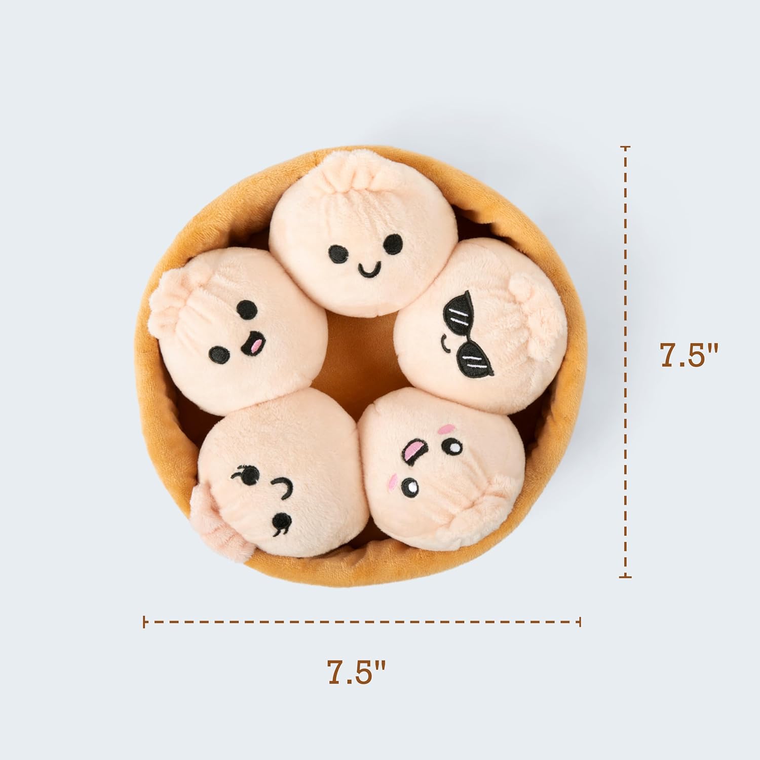 Emotional Support Dumplings by Relatable, Cuddly Stuffed Animals and Toys, Squishy Toys and Plushies, Great Gift Ideas for Loved Ones of All Ages, Includes 5 Plushies with Carrying Basket - Image 5